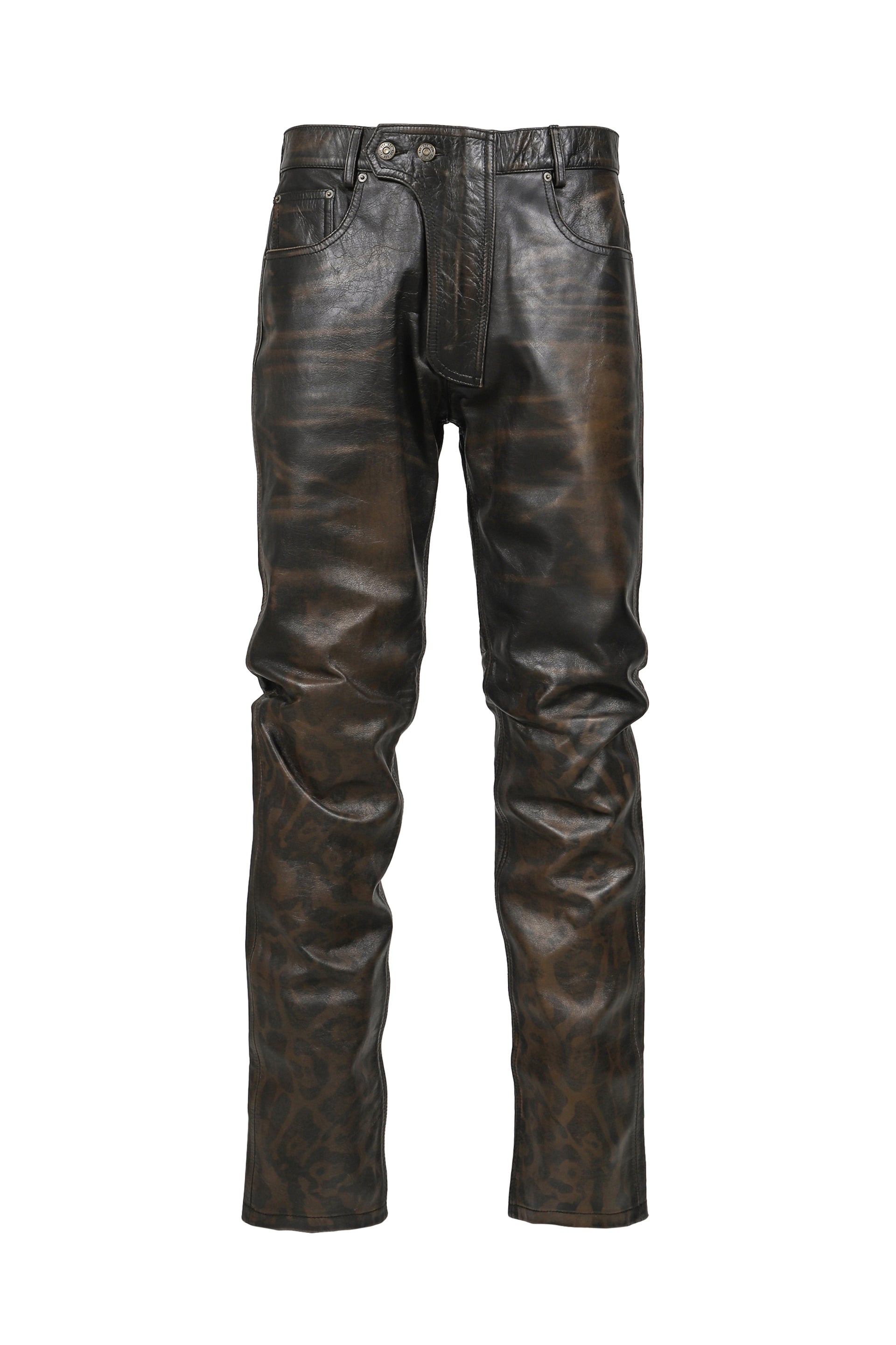 NEW 424 LEATHER FIVEPOCKET / BLK CHEETAH