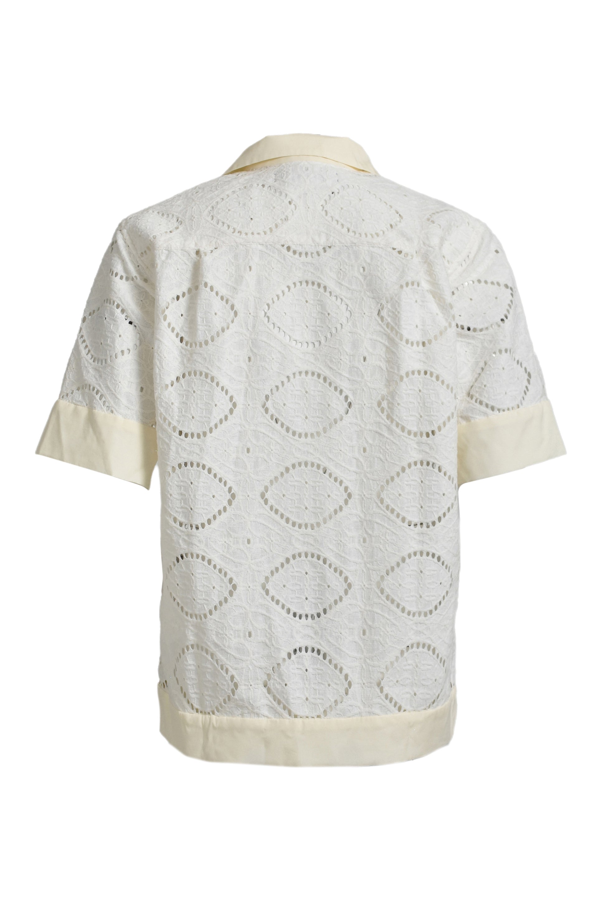 JUN/NAKAYAMA CROCHET BUTTON-DOWN SHIRTS / WHT