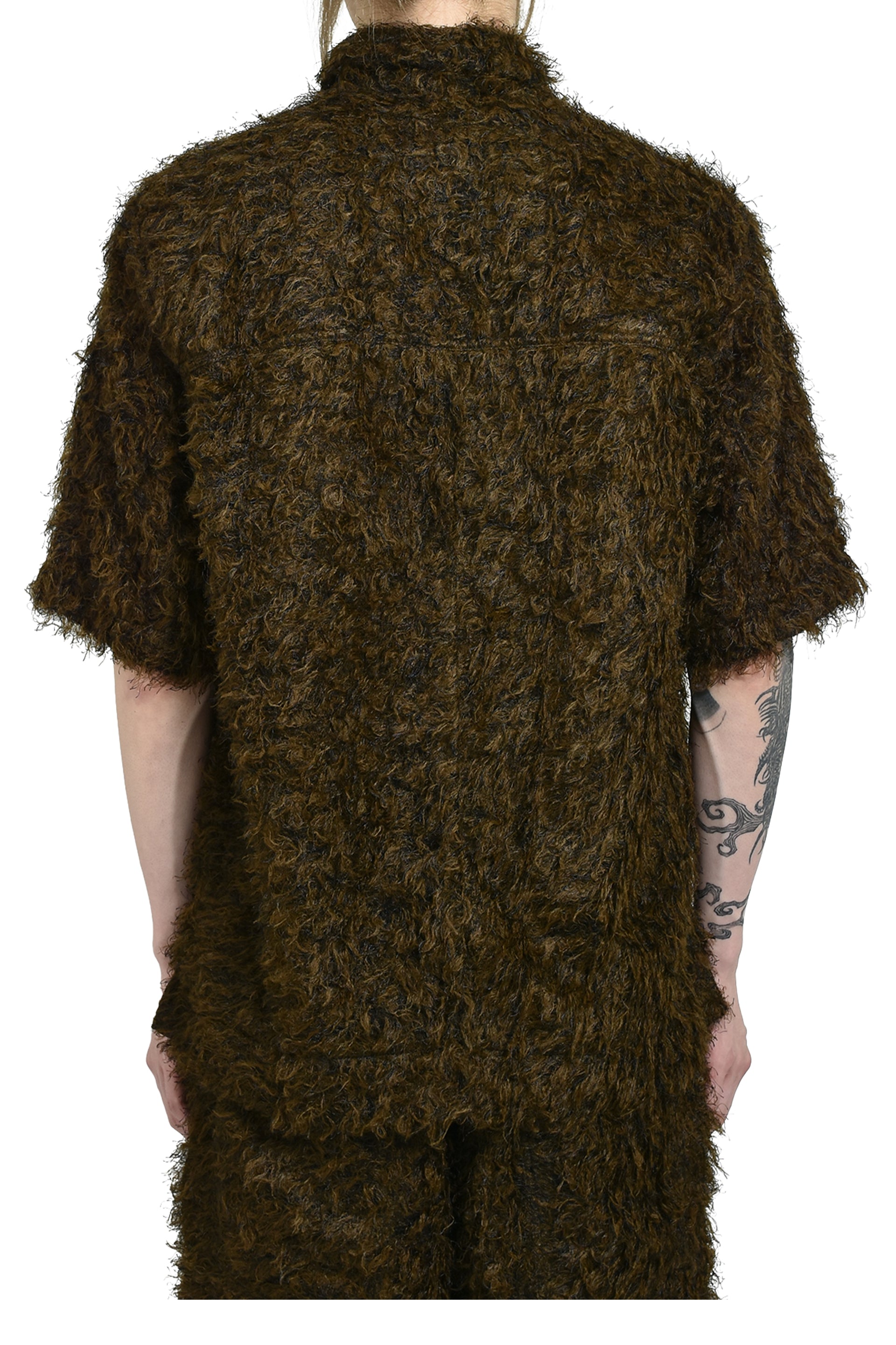 ZIP UP BOX SHIRT / BLK / BRW