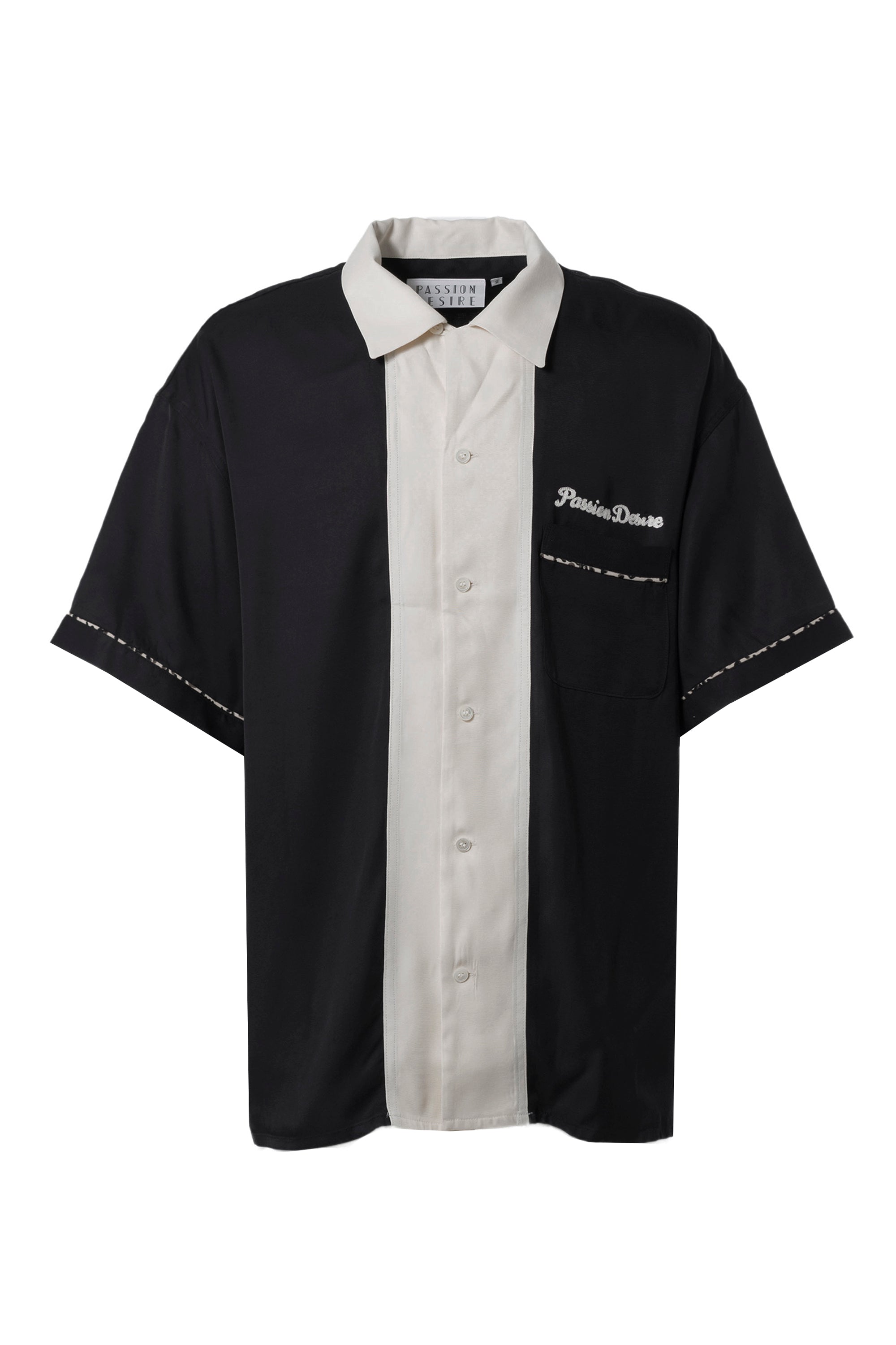 el conductorH SS23 RAYON 2TONE BOWLING SHIRT / BLK