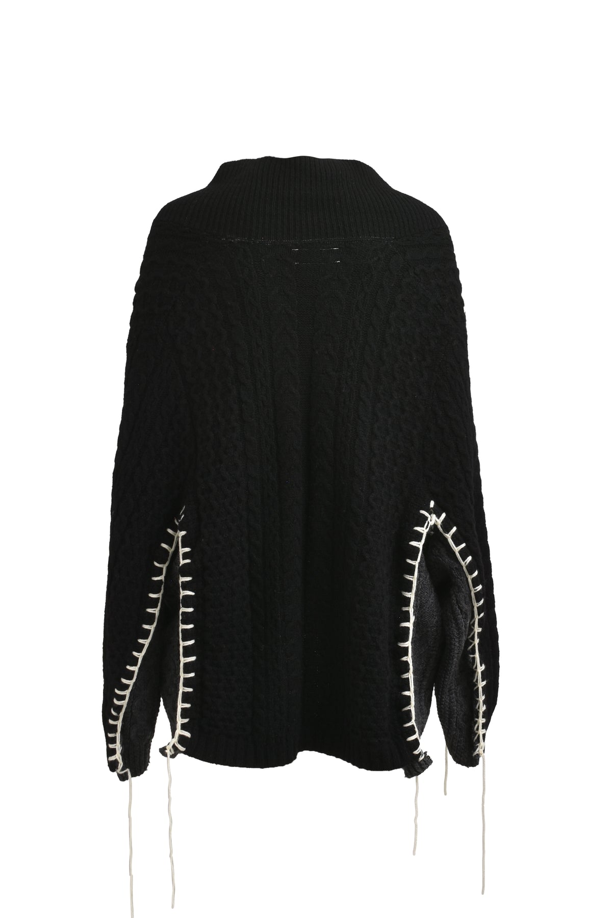 HAND EMBROIDERY FISHERMAN KNIT / BLK