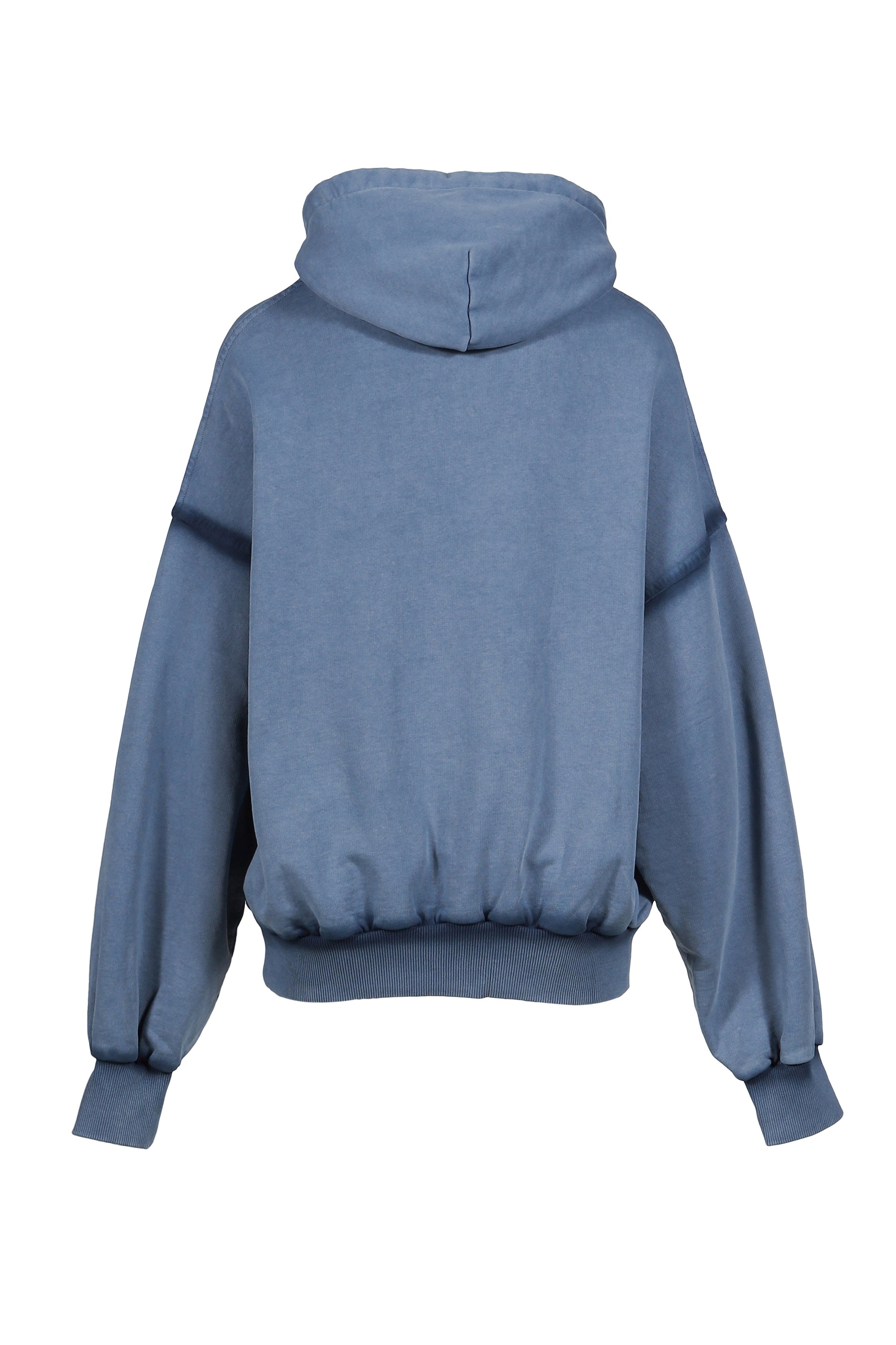 OS SHOULDERLESS HOODIE CUT AV-LOGO BLUE / BLU
