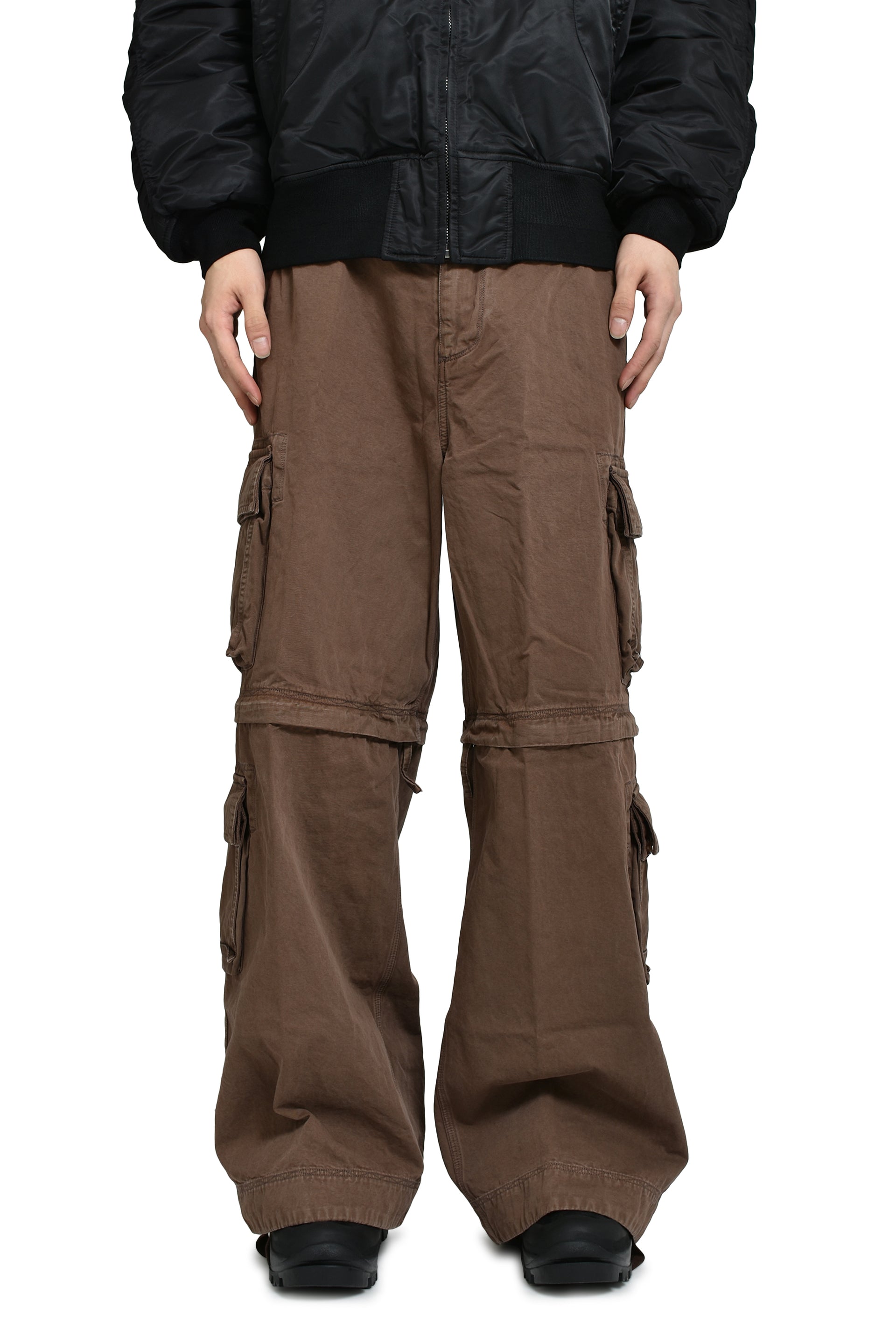 ZIP-OFF CARGO PANTS WOVEN / BRW