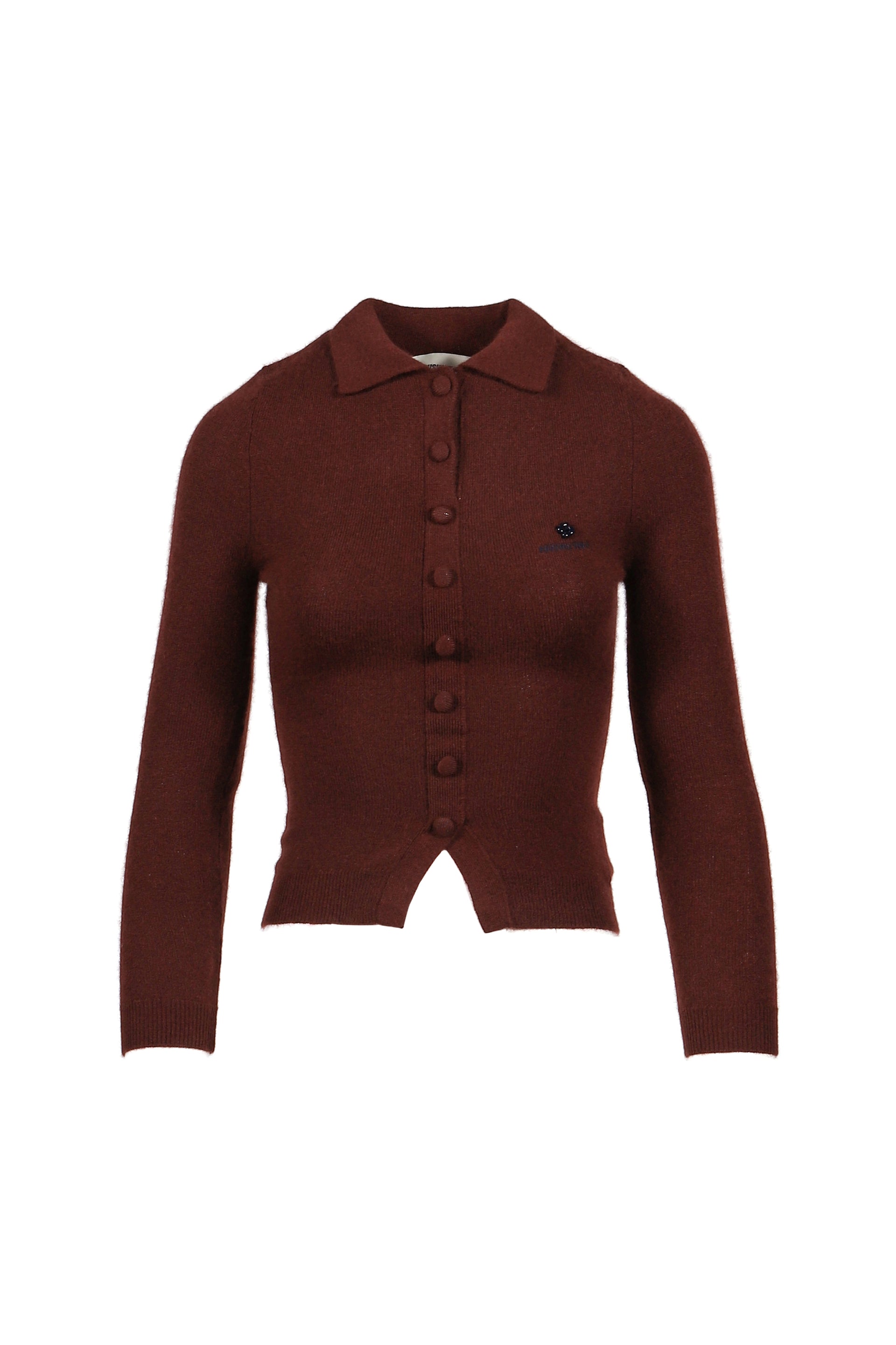 LAPEL FITTED CARDIGAN / RED