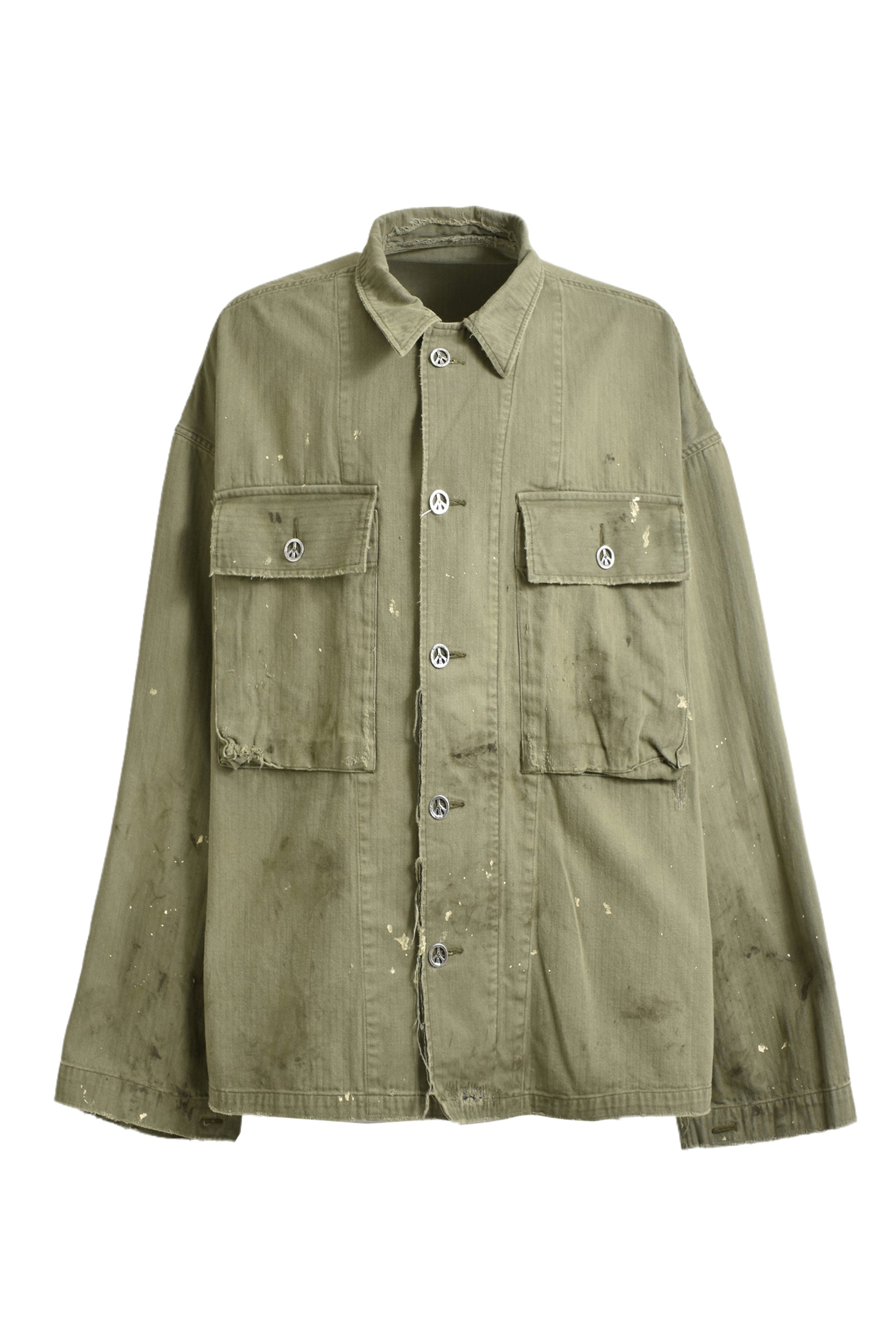 READYMADE HERINGBONE SHIRT JACKET / KHA