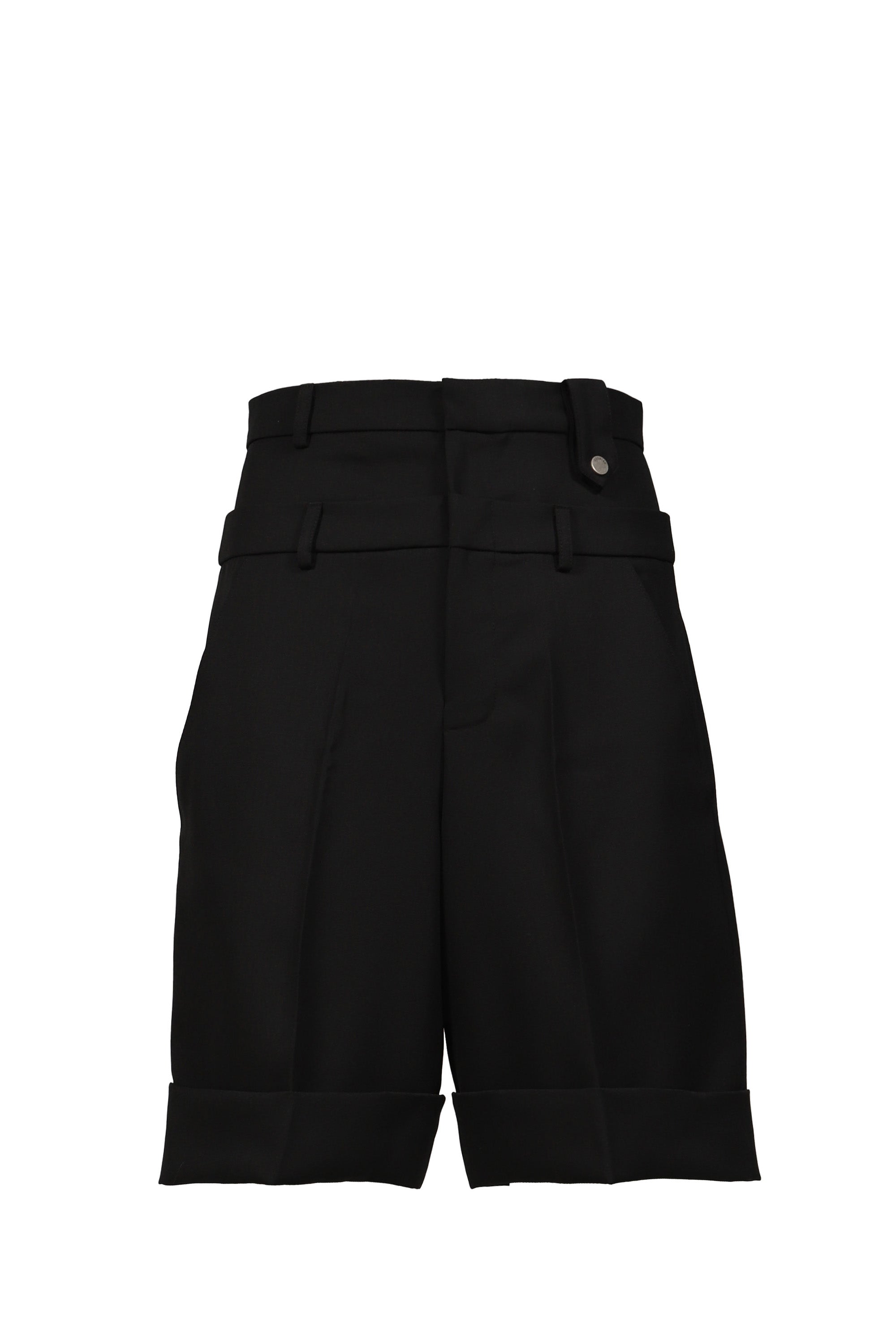 EGONlab エゴンラボ SS26 DOUBLE WAIST WOOL SHORT / BLK TAILORING