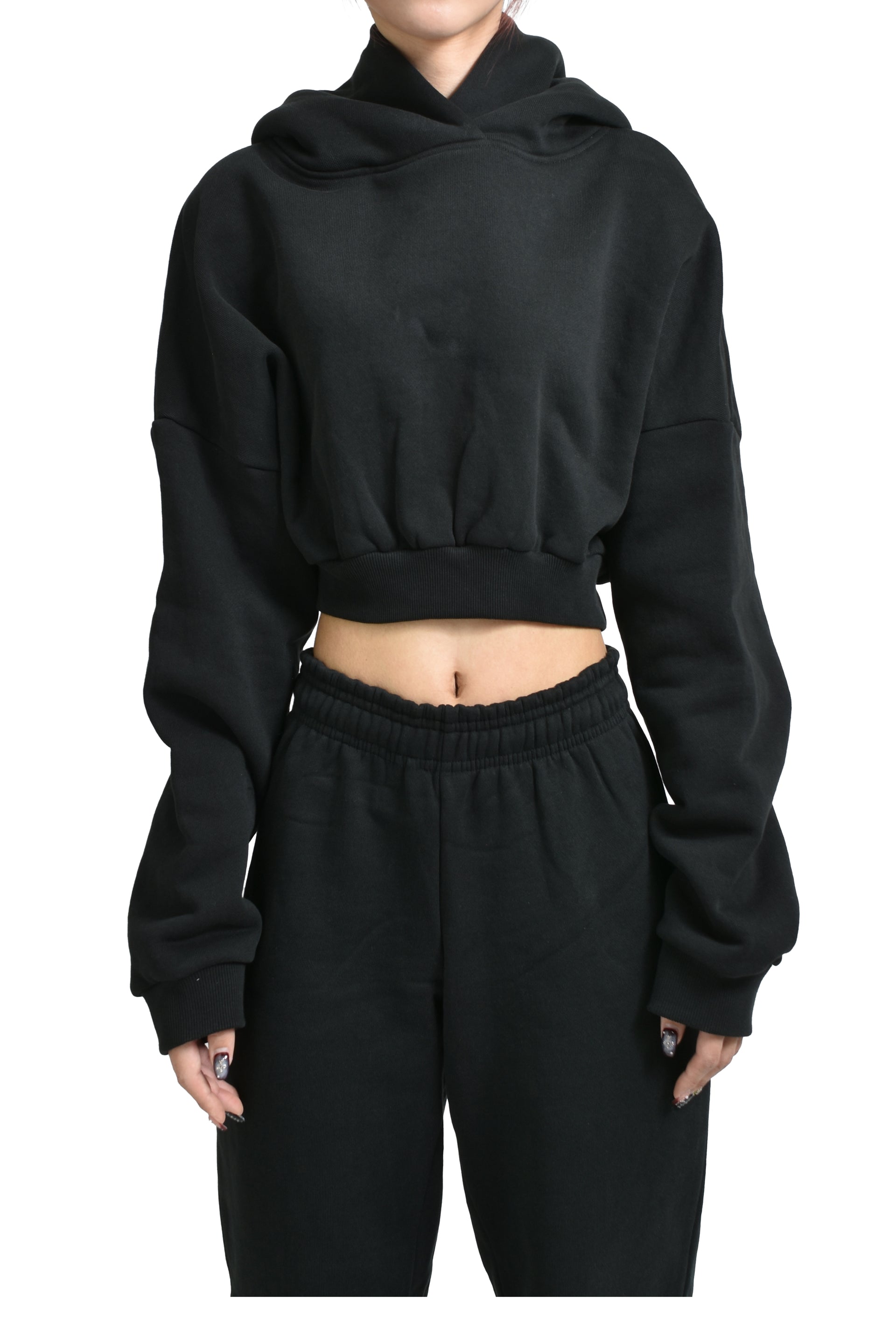 CROPPED HEAVY HOOD / SOOT