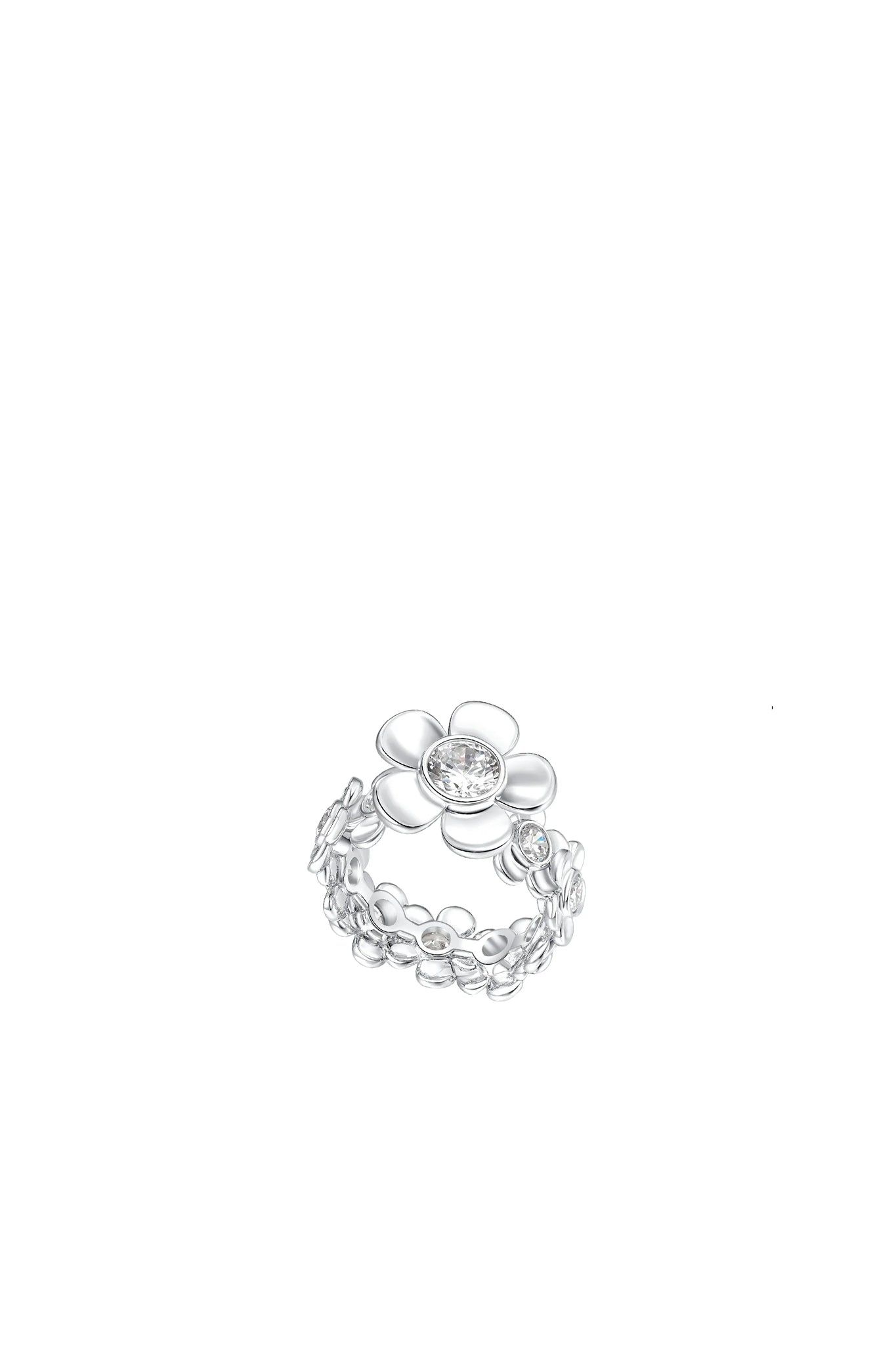 SPIN FLOWER GARDEN RING / SIL