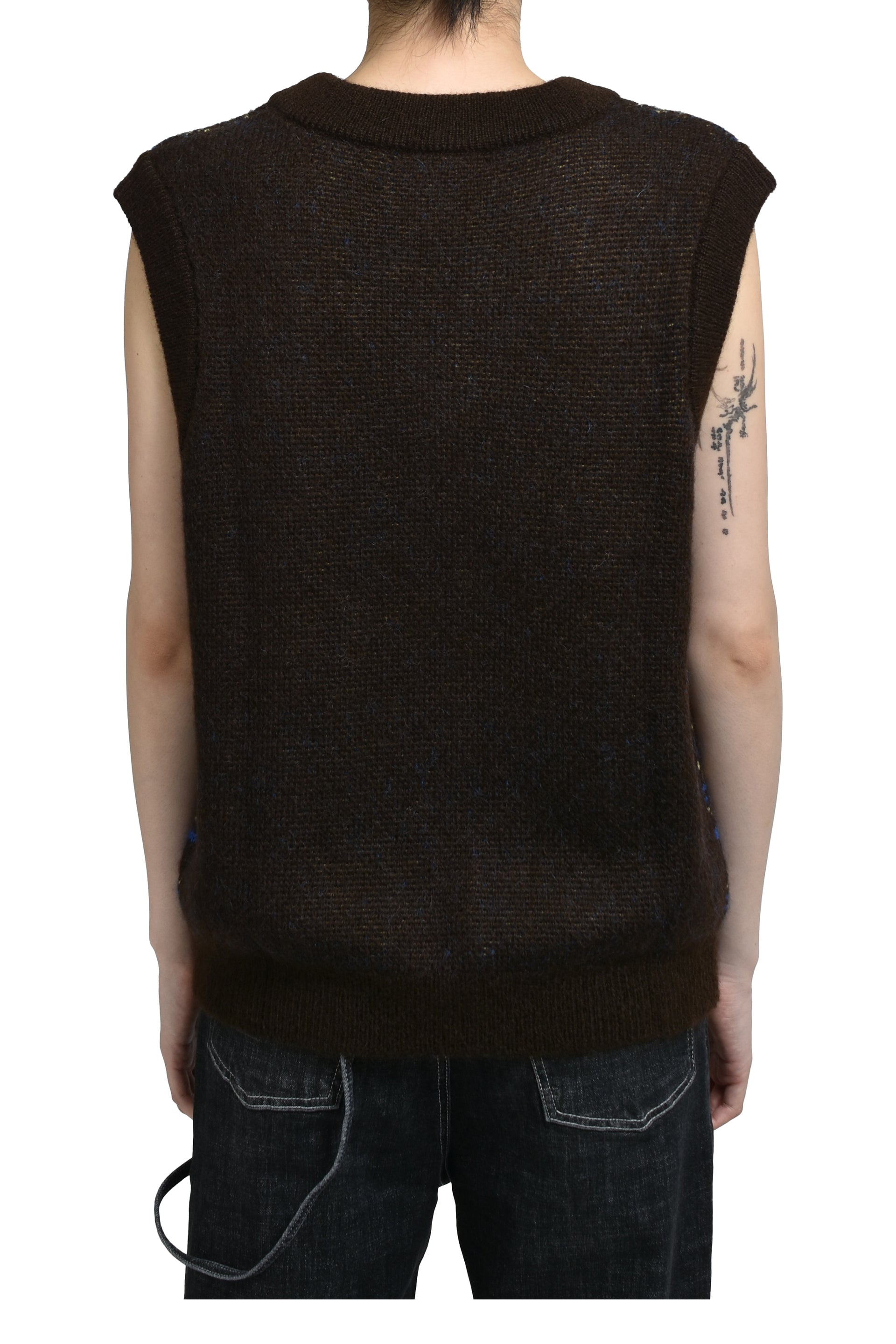 MARINE SERRE MARINE SERRE JACQUARD KNIT VEST / BRW