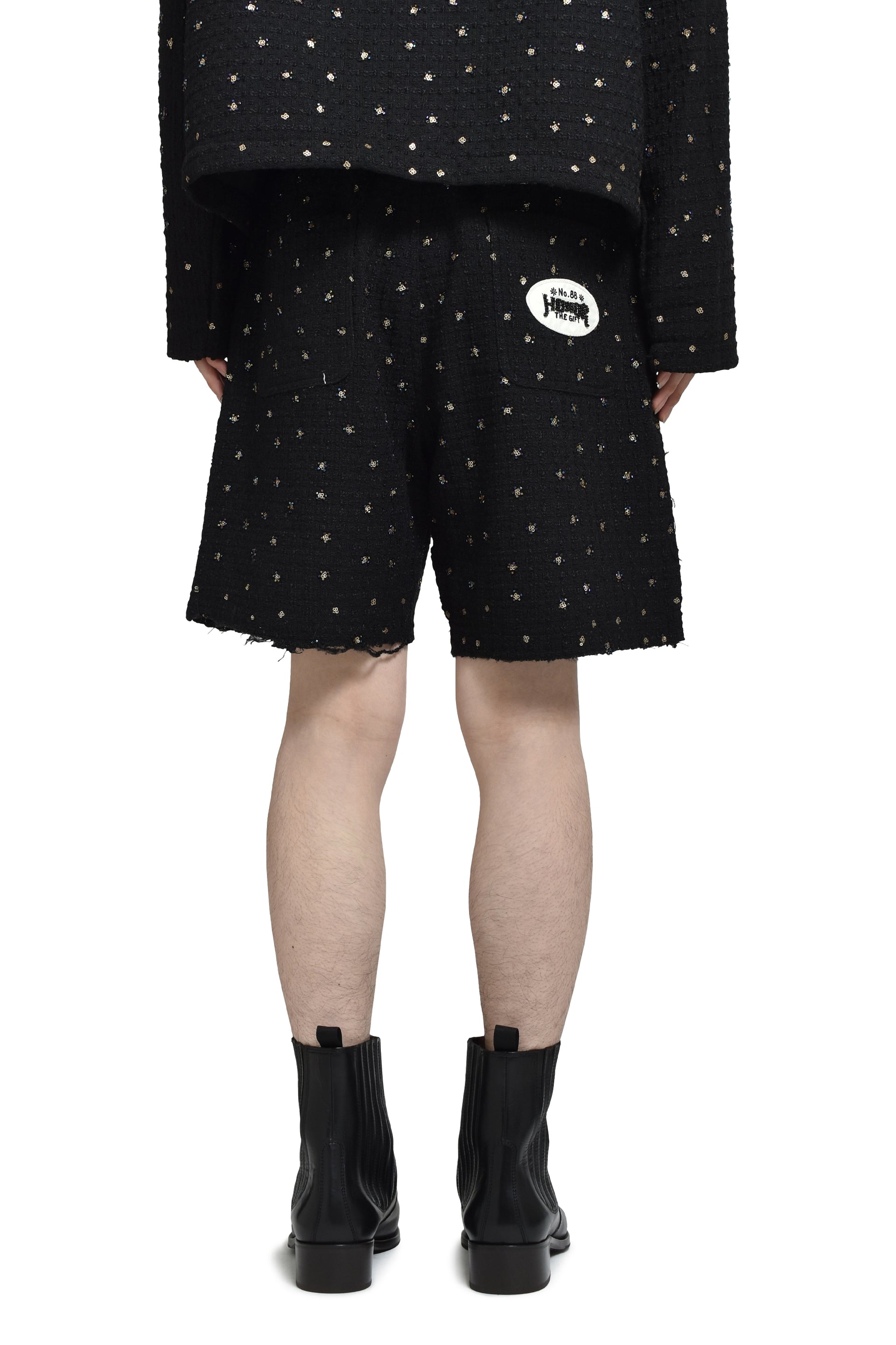 BEADED SHORTS / BLK