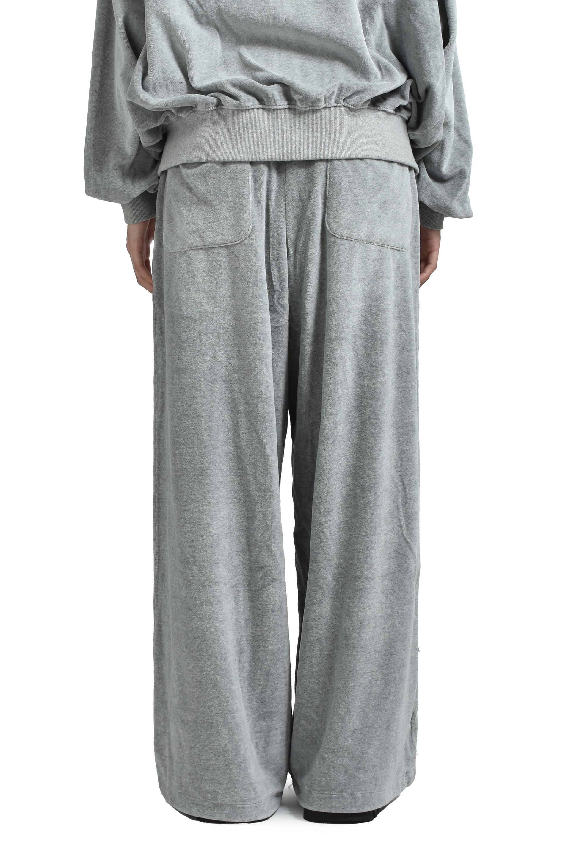 VELOUR WIDE SWEATPANTS / GRY