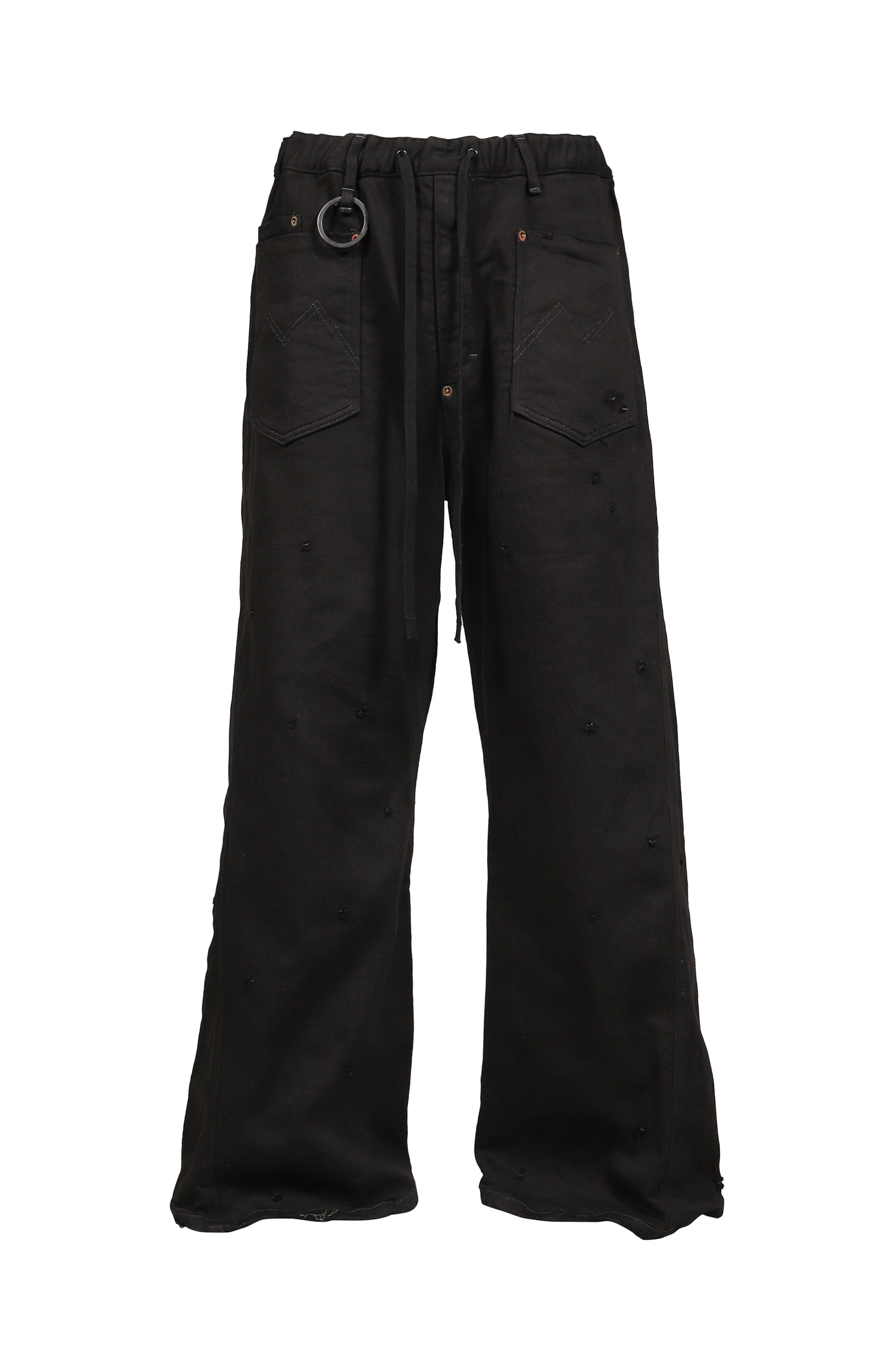MINUS マイナス SS26 HOME WIDE JEANS WITH DAMAGE PANTS / BLK MINUS マイナス SS26 HOME WIDE JEANS WITH DAMAGE PANTS / BLK