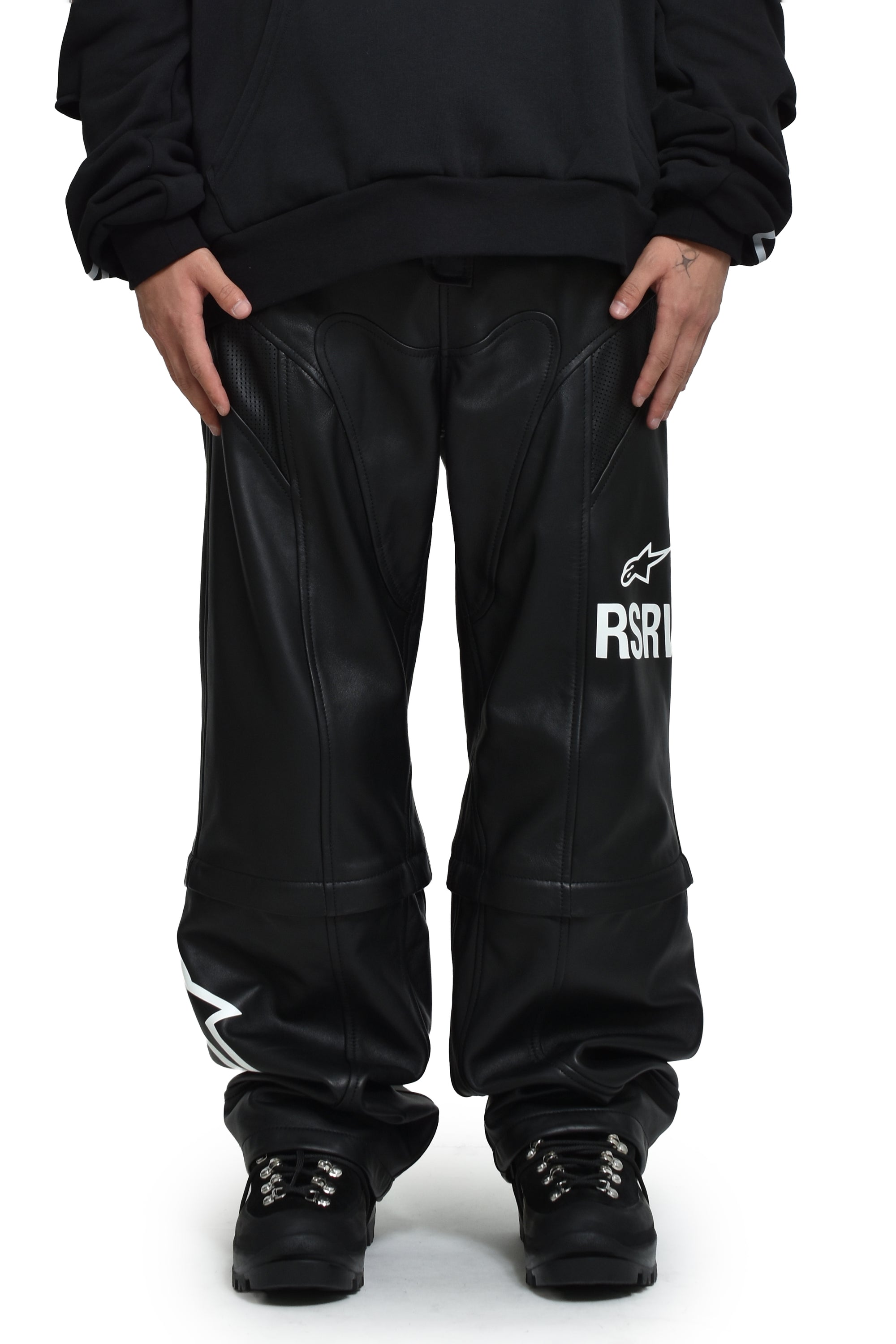 NEO BAT LEATHER PANTS / BLACK