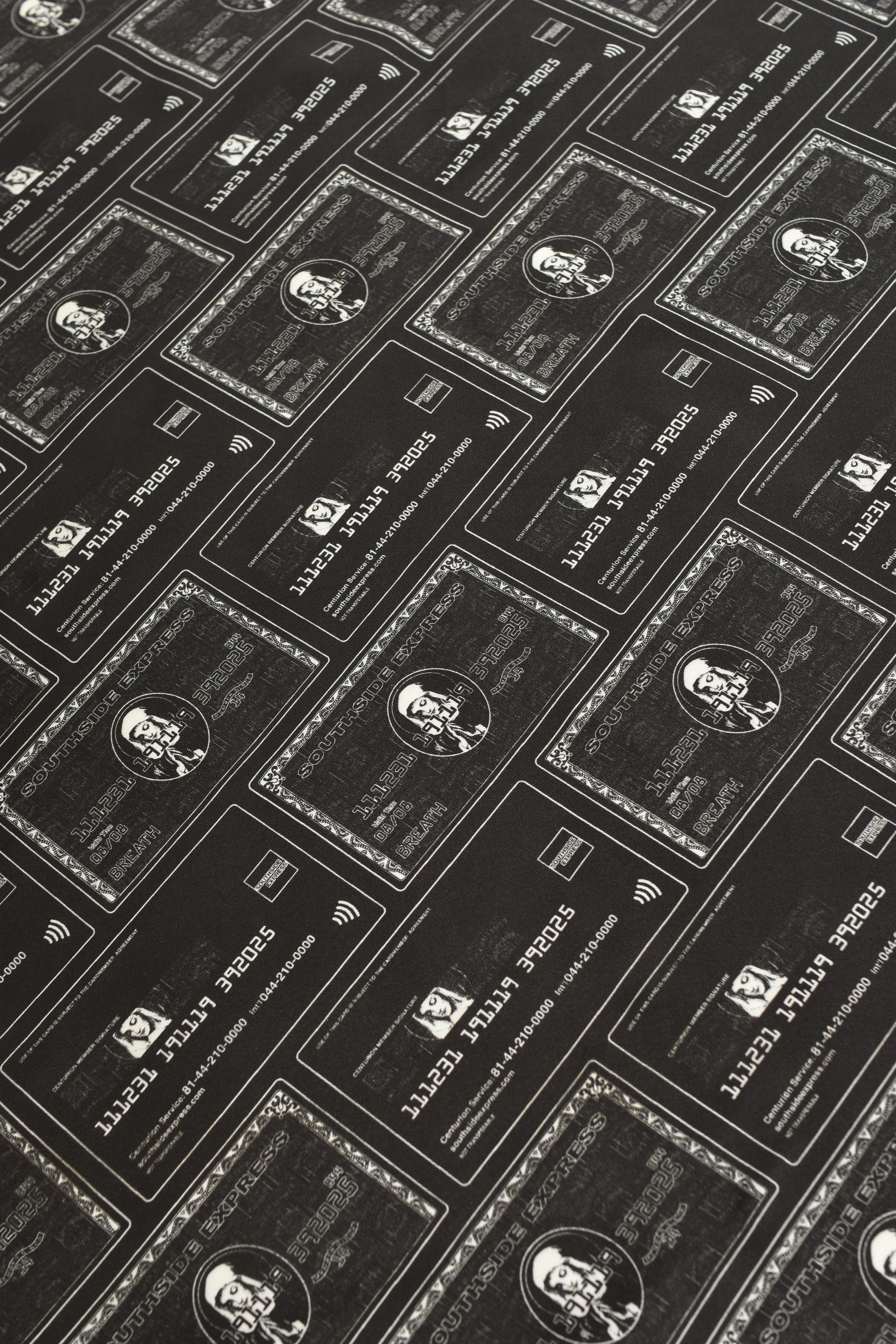 BREATH BLACK CARD SILK SCARF / BLK