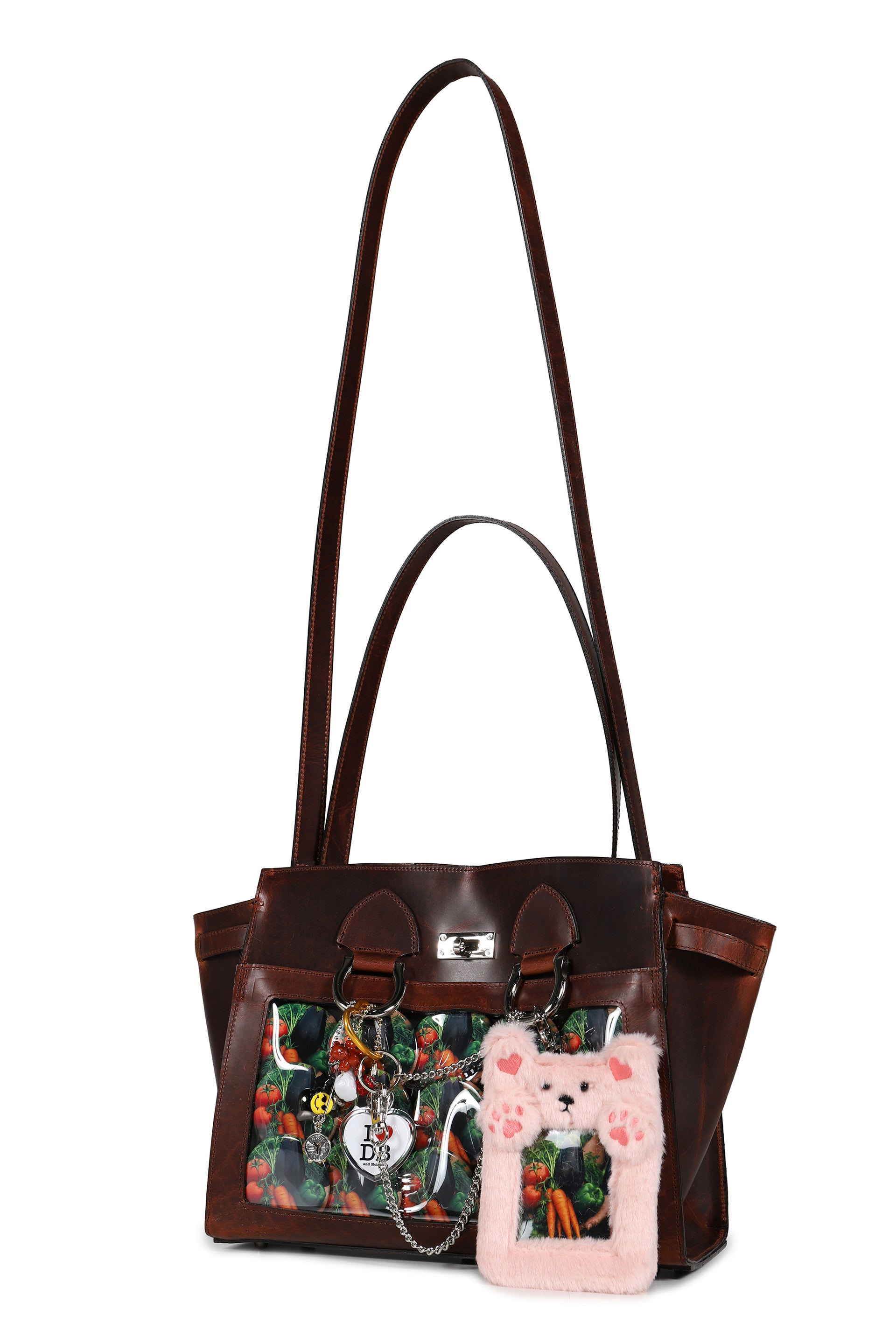 LEATHER "ITA" SHOULDER BAG / BRW