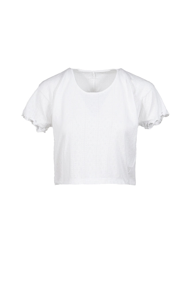 RhodolirioN HOLED SPENCER TEE - EYELET JERSEY / WHT