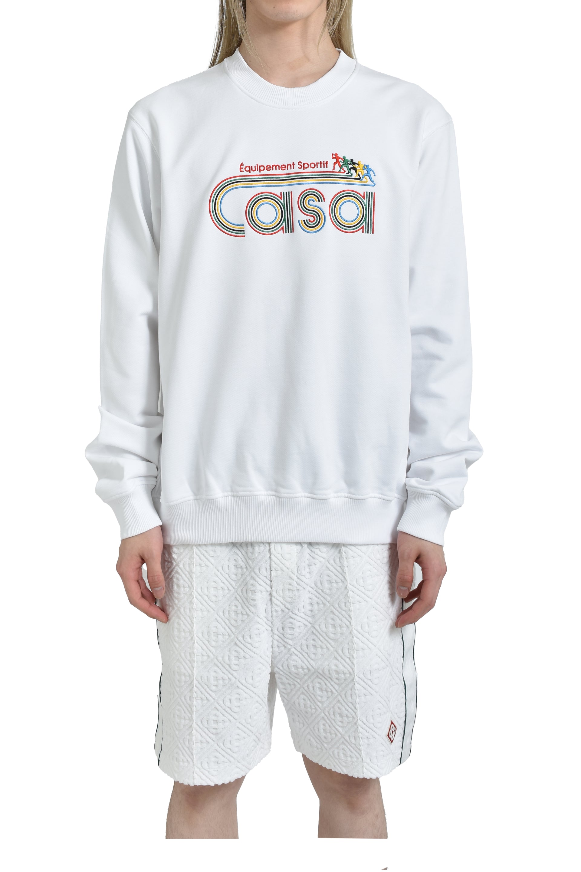 Casablanca EQUIPEMENT SPORTIVE EMBROIDERED CLASSIC SWEATSHIRT / WHT