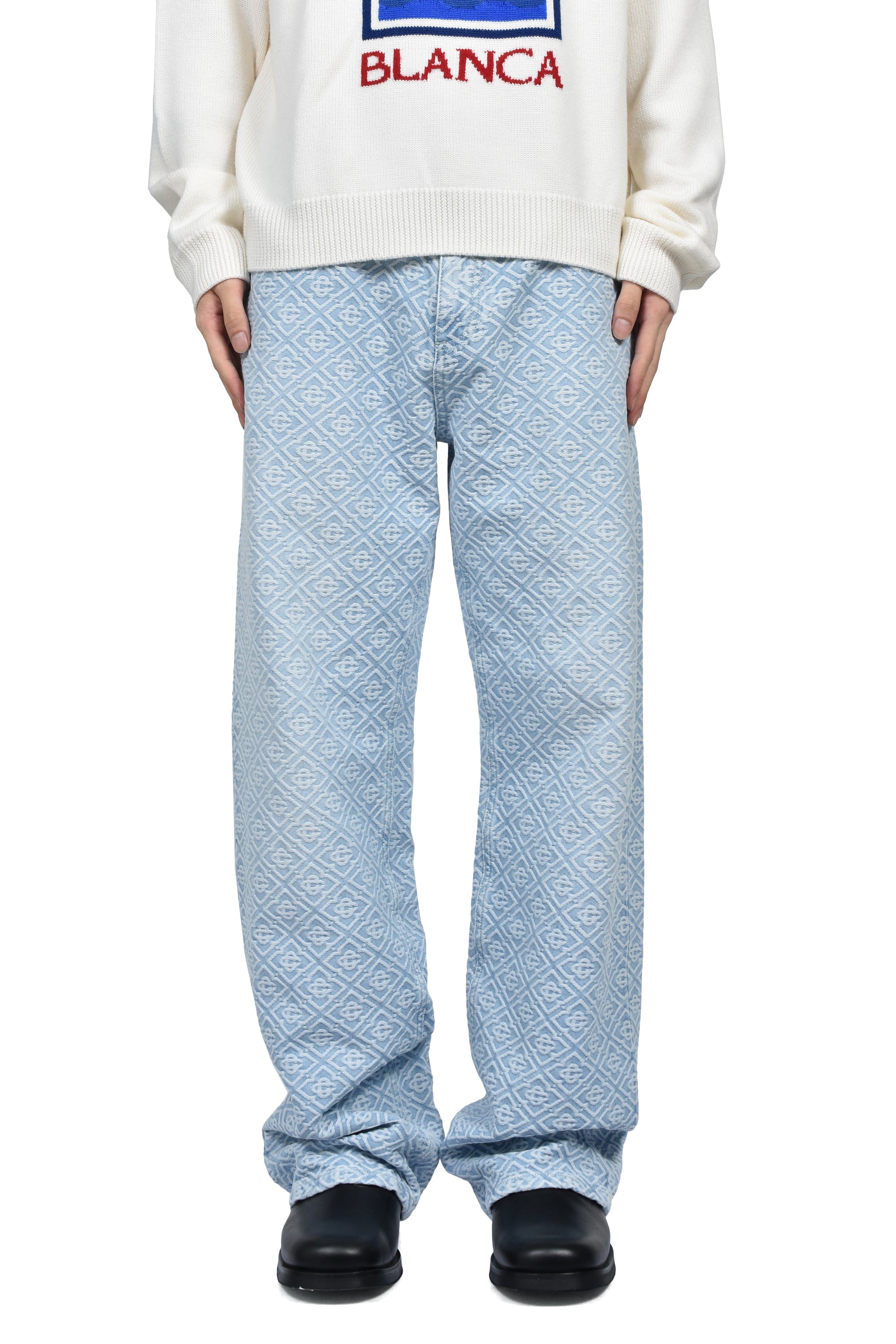 Casablanca カサブランカ FW26 WASHED MONOGRAM JEANS / BLU - NUBIAN