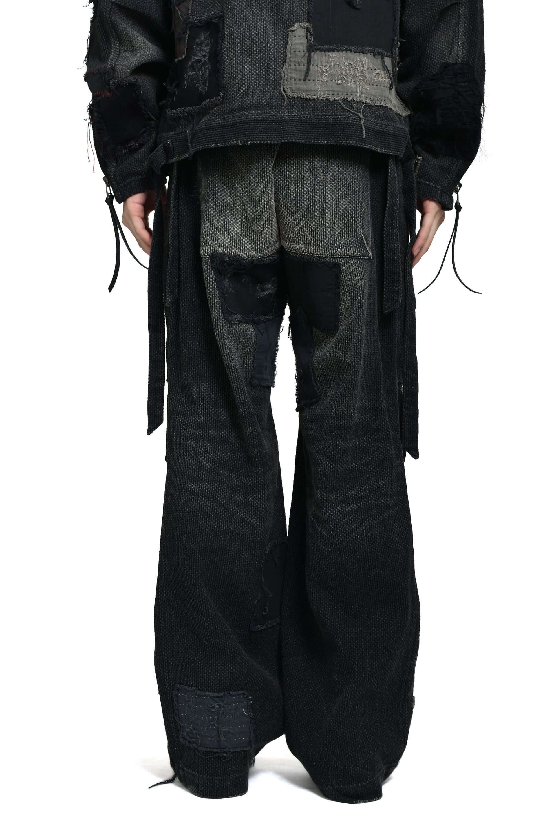 CRUST SASHIKO JACQUARD WIDE PANT / BLK