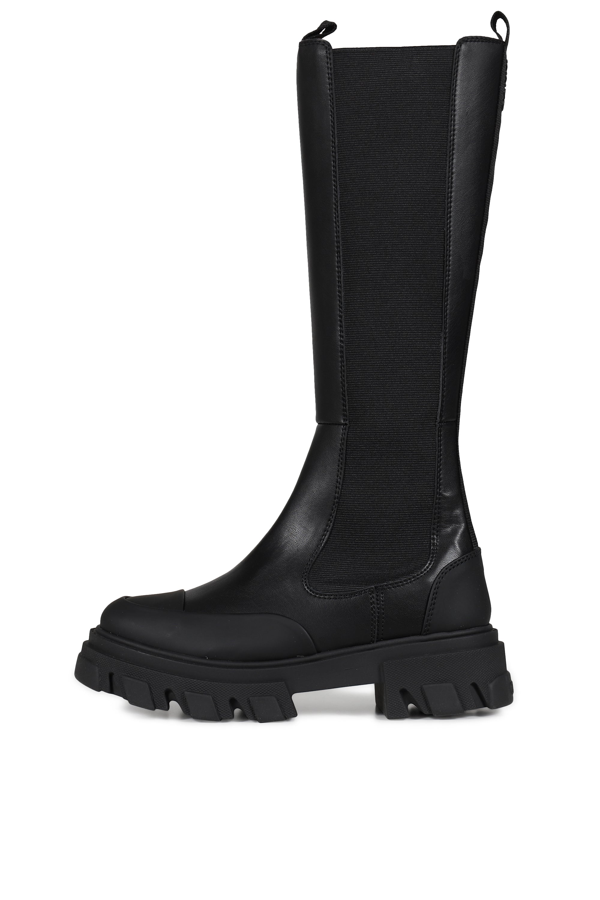 GANNI ガニー FW25 CLEATED HIGH CHELSEA BOOT BLACK STITCH / BLK