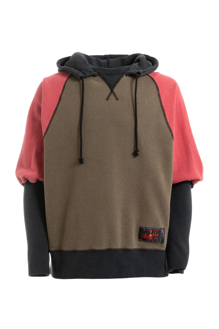 FREEDOM SLEEVE SWEAT-HOODIE / BRW RED