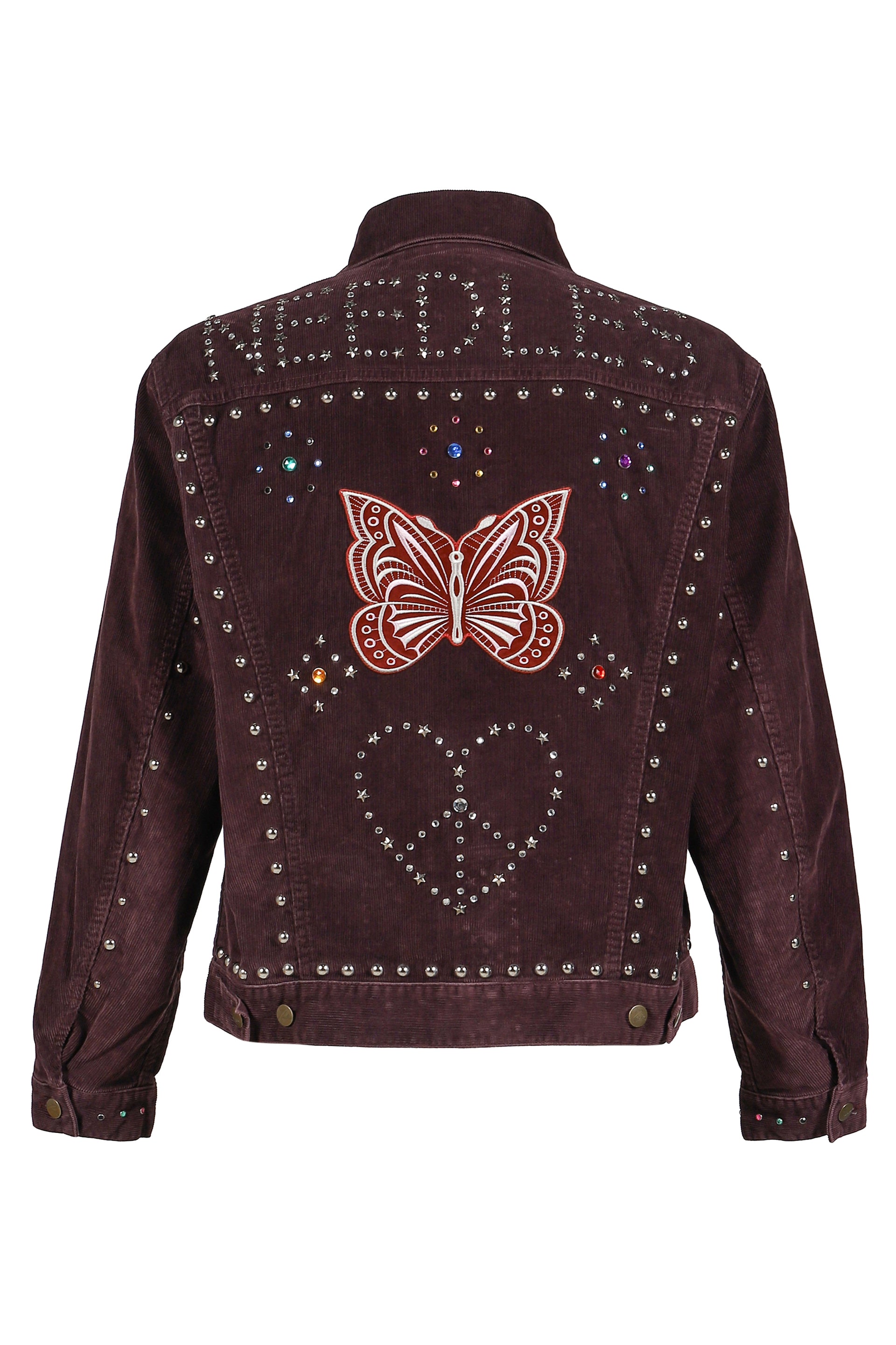 STUDDED JEAN JACKET - 14W CORDUROY / BUR