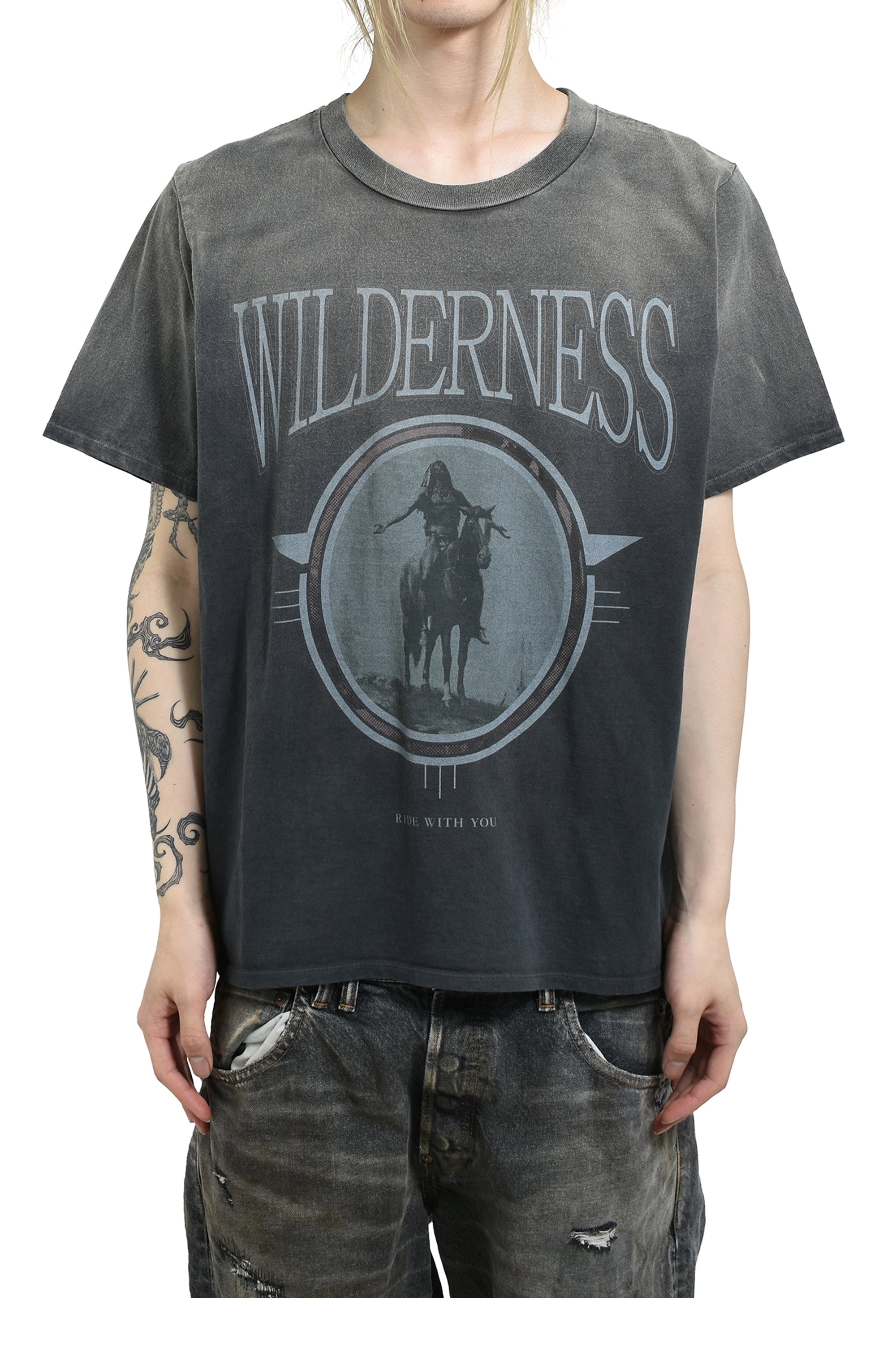JUN/NAKAYAMA ジュン ナカヤマ SS25 WILDNESS T-SHIRTS / BLK - NUBIAN