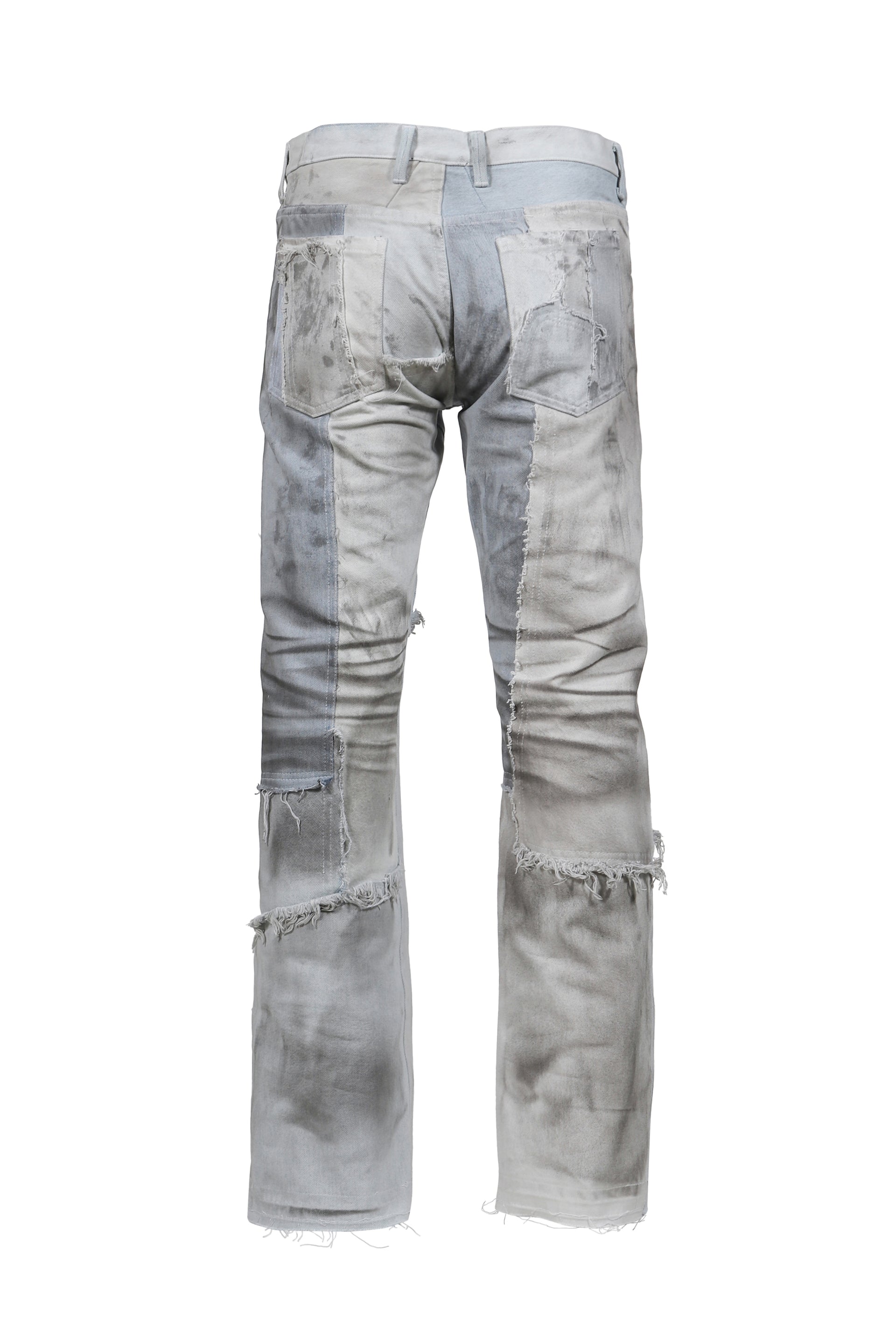 STRAIGHT CUT DENIM VINTAGE SCRAP / DIRTY BLEACHED