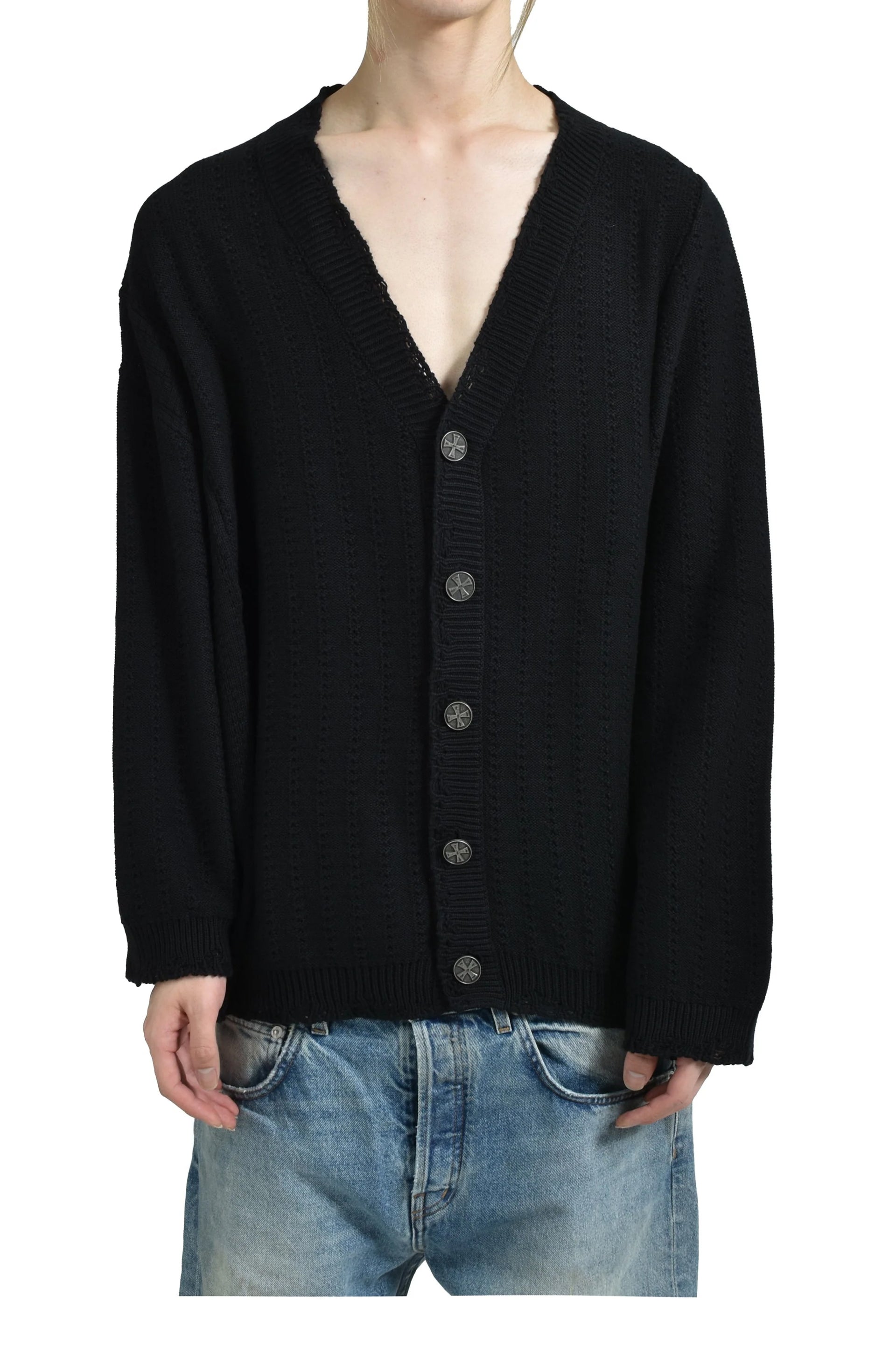 ASYMMETRICAL CARDIGAN / BLK