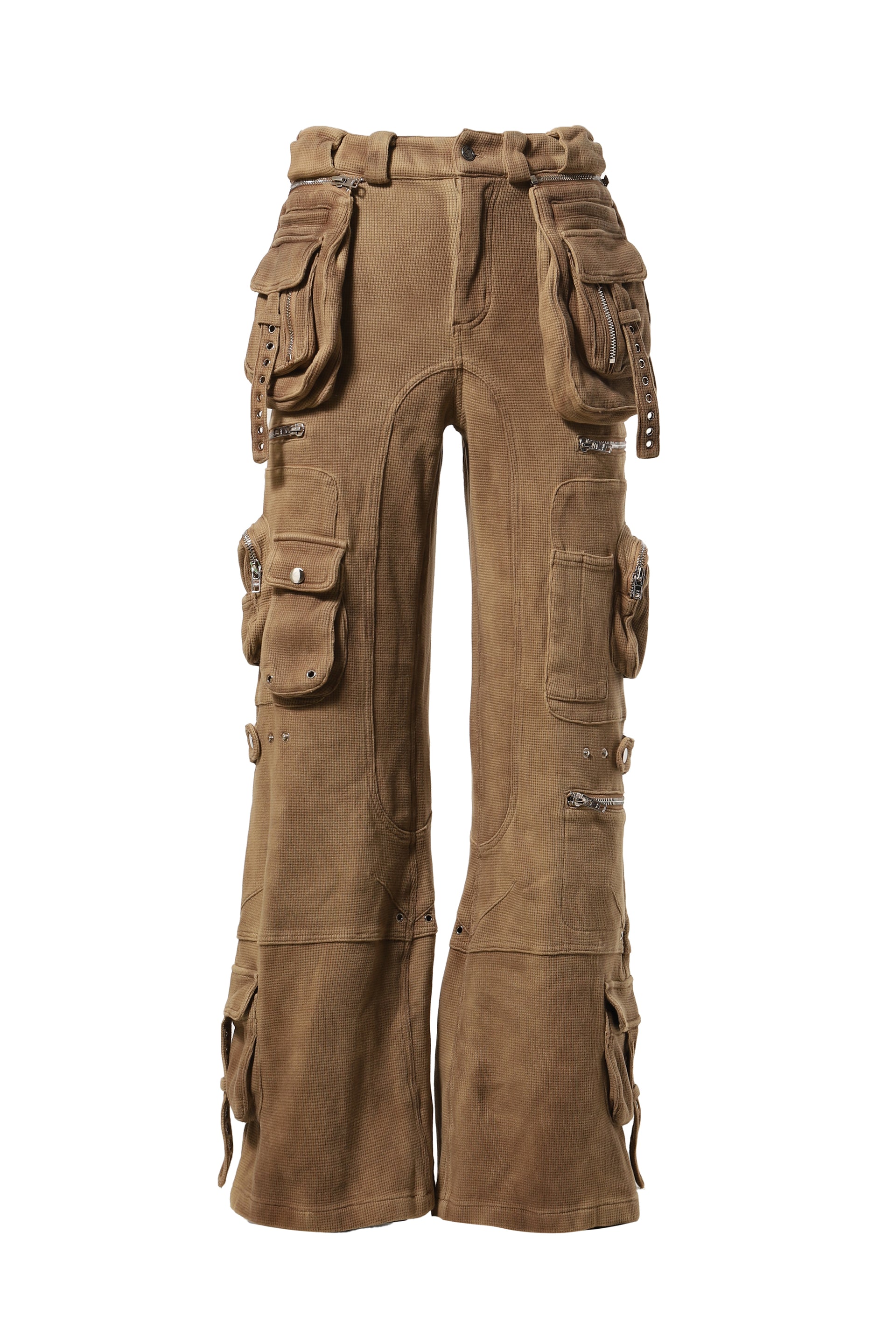 NO/FAITH STUDIOS HEAVY WAFFLE CARGO PANTS / KHA
