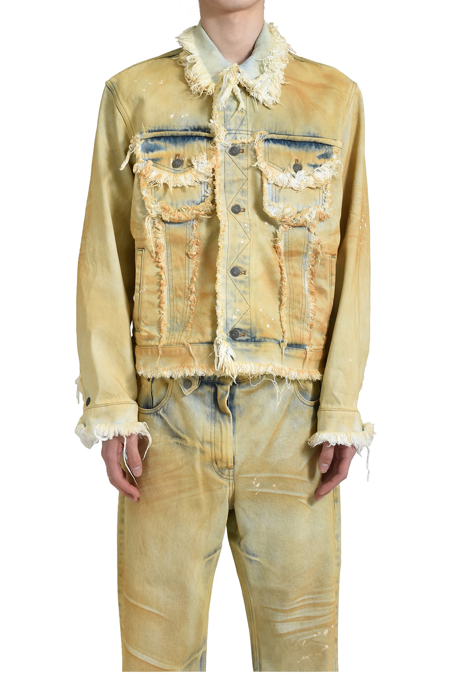 EGONlab RAW EDGES DENIM JACKET / YEL DIRTY