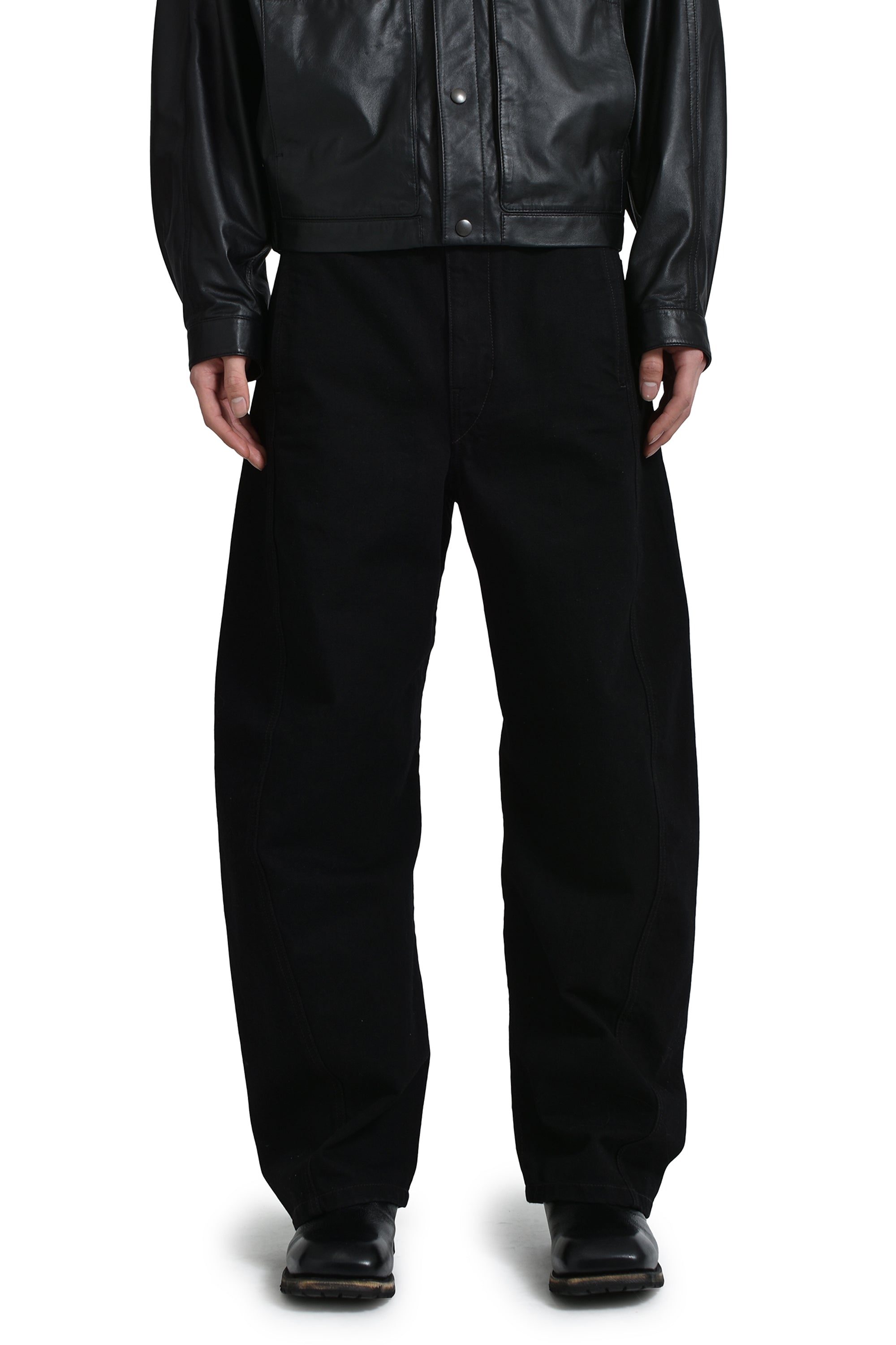LEMAIRE TWISTED BELTED PANTS / BLK