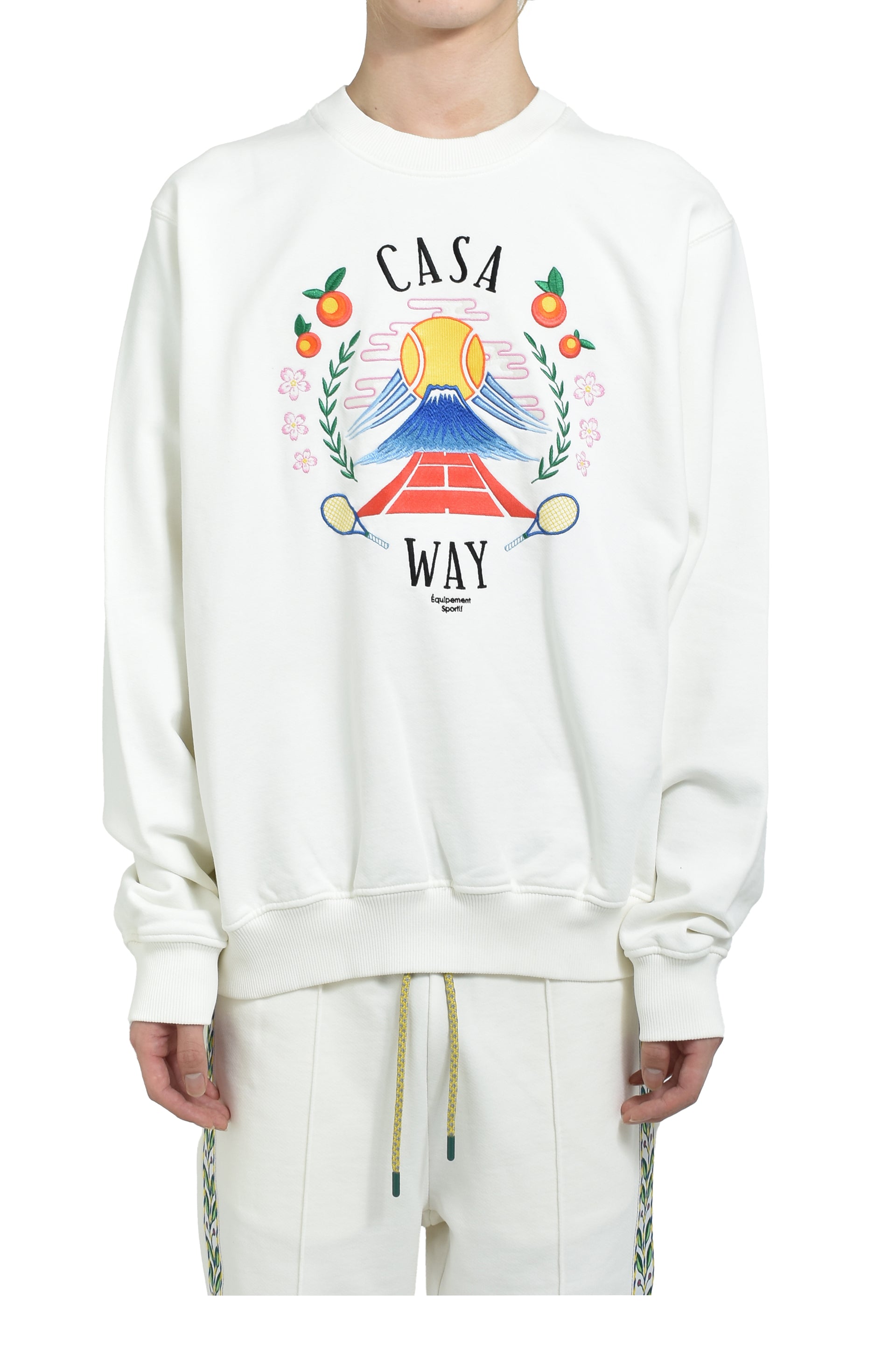 CASA WAY MOUNTAIN EMBROIDERED SWEATSHIRT / WHT