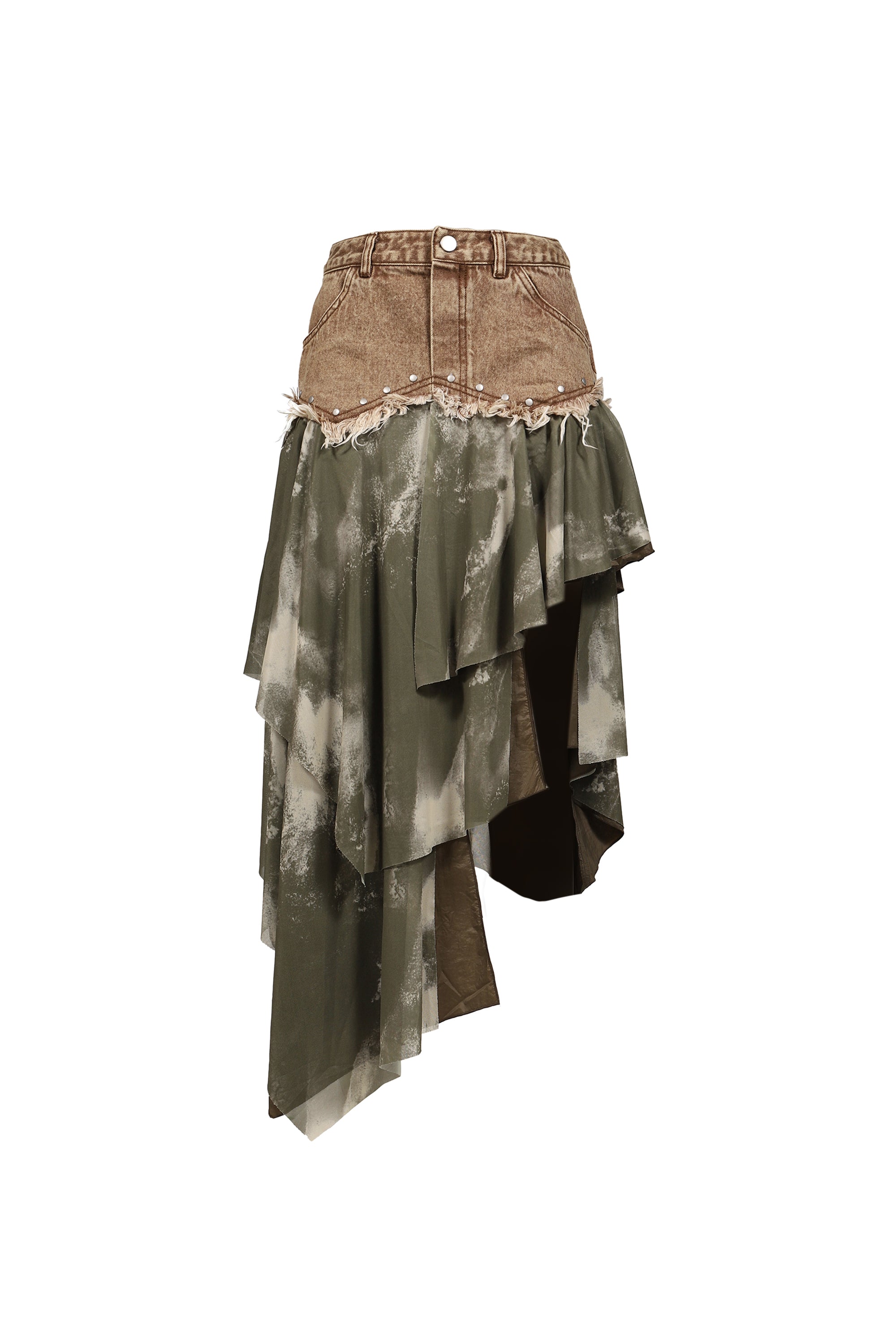 VIVAMUS ヴィヴァムス SS26 DENIM TIERED SKIRT / KHA - NUBIAN ヌビアン