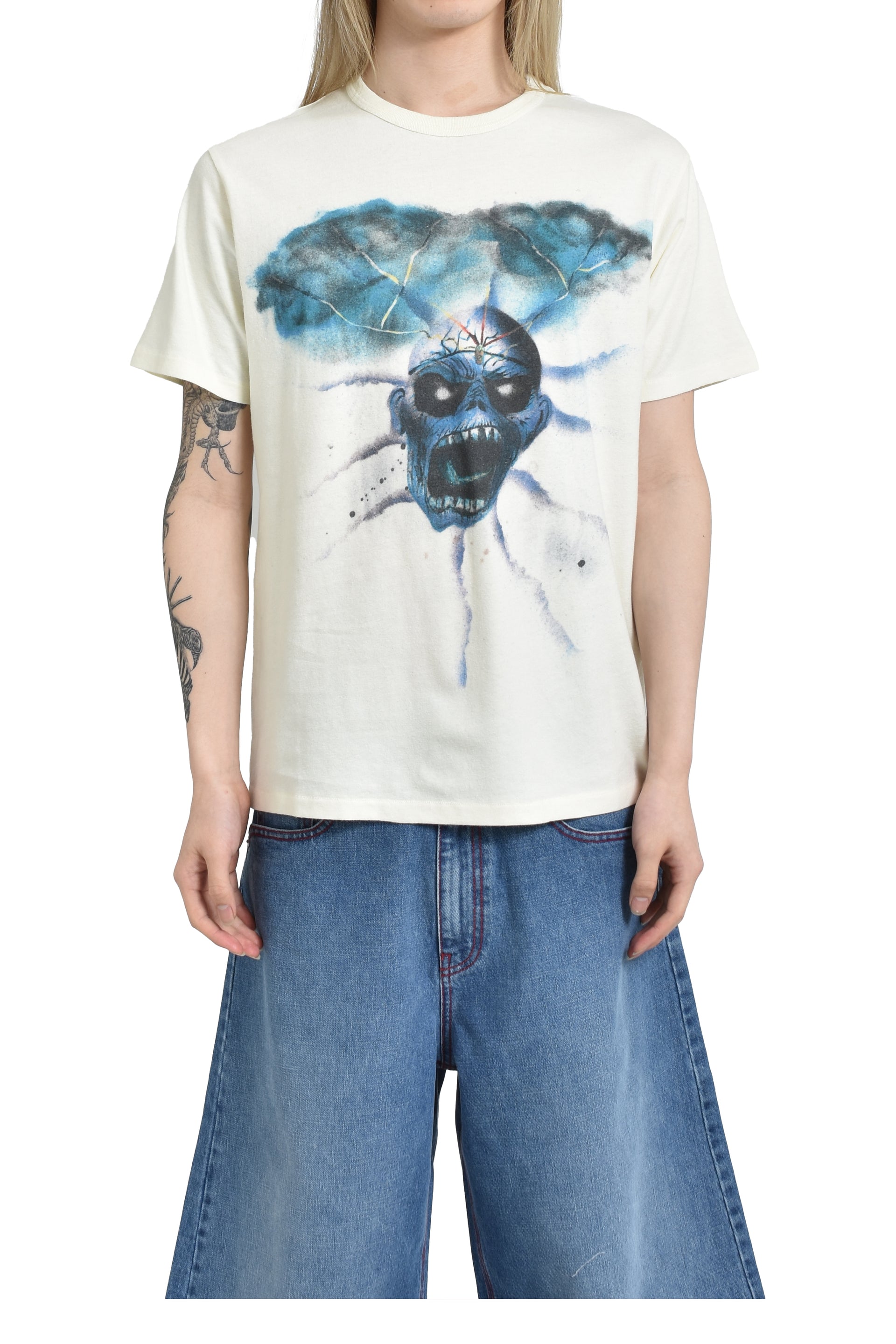 ERL UNISEX SKULL T-SHIRT KNIT / SKULL PRINT