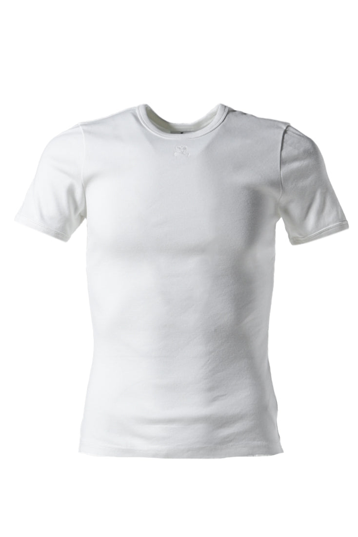 Courrèges SIGNATURE CONTRAST T-SHIRT / WHT