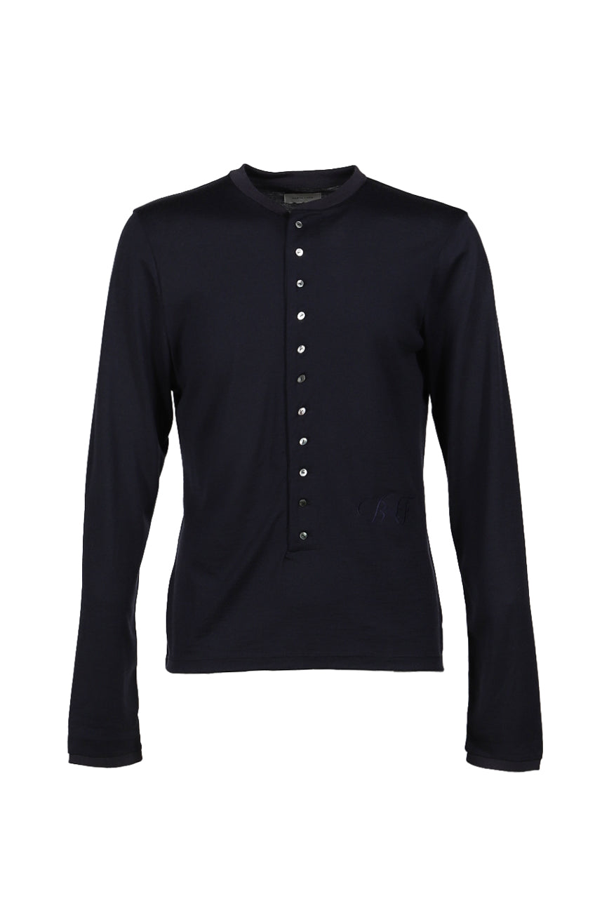 BED J.W. FORD HENRY-NECKLINE SHIRTS / NVY