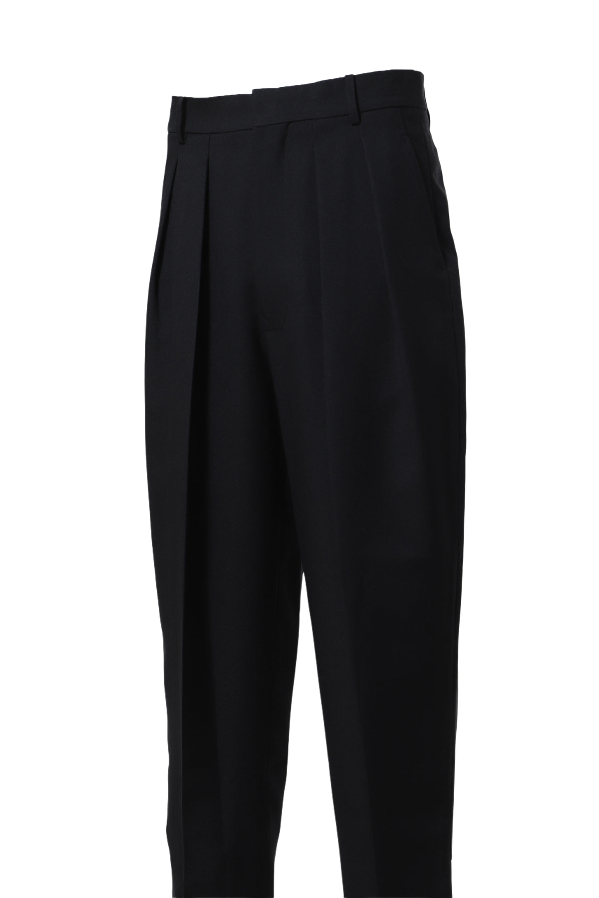 PLEATED TAPERED TROUSER / BLK