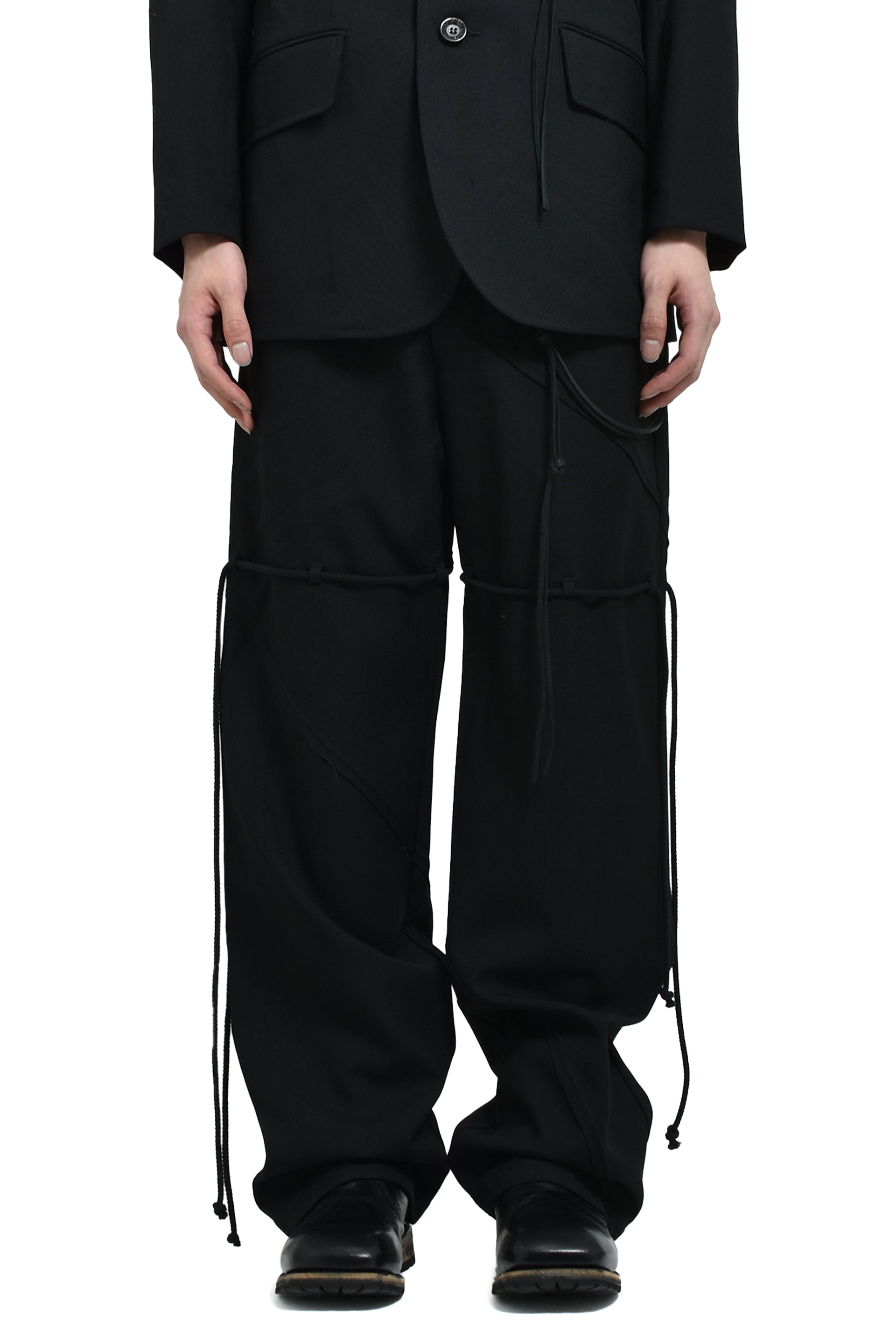 "SLASH" DRESS PANTS / BLACK