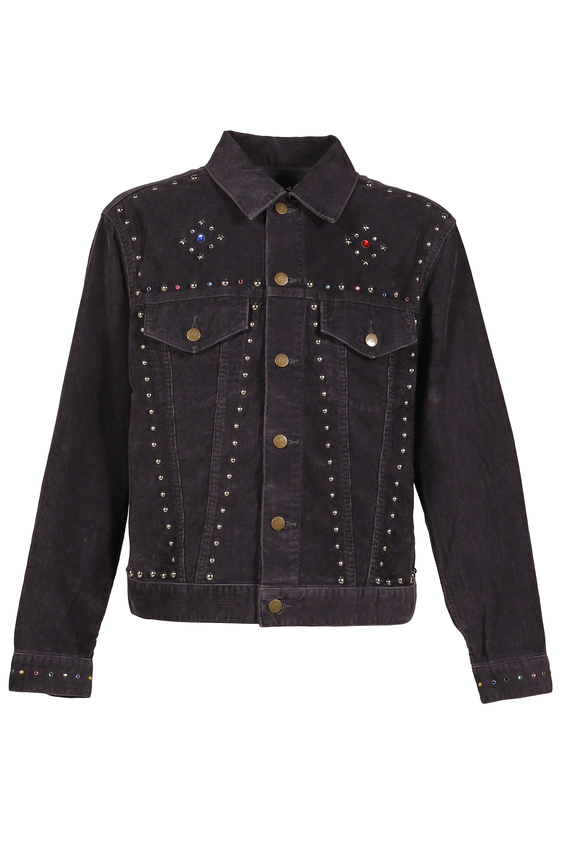 STUDDED JEAN JACKET - 14W CORDUROY / BLK