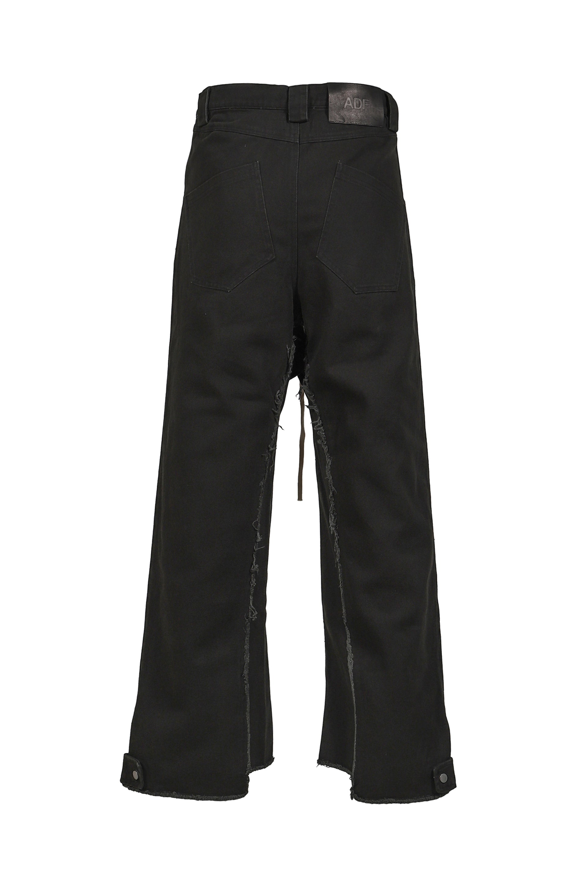 RAW EDGE BAGGY JEANS / WASHED BLK
