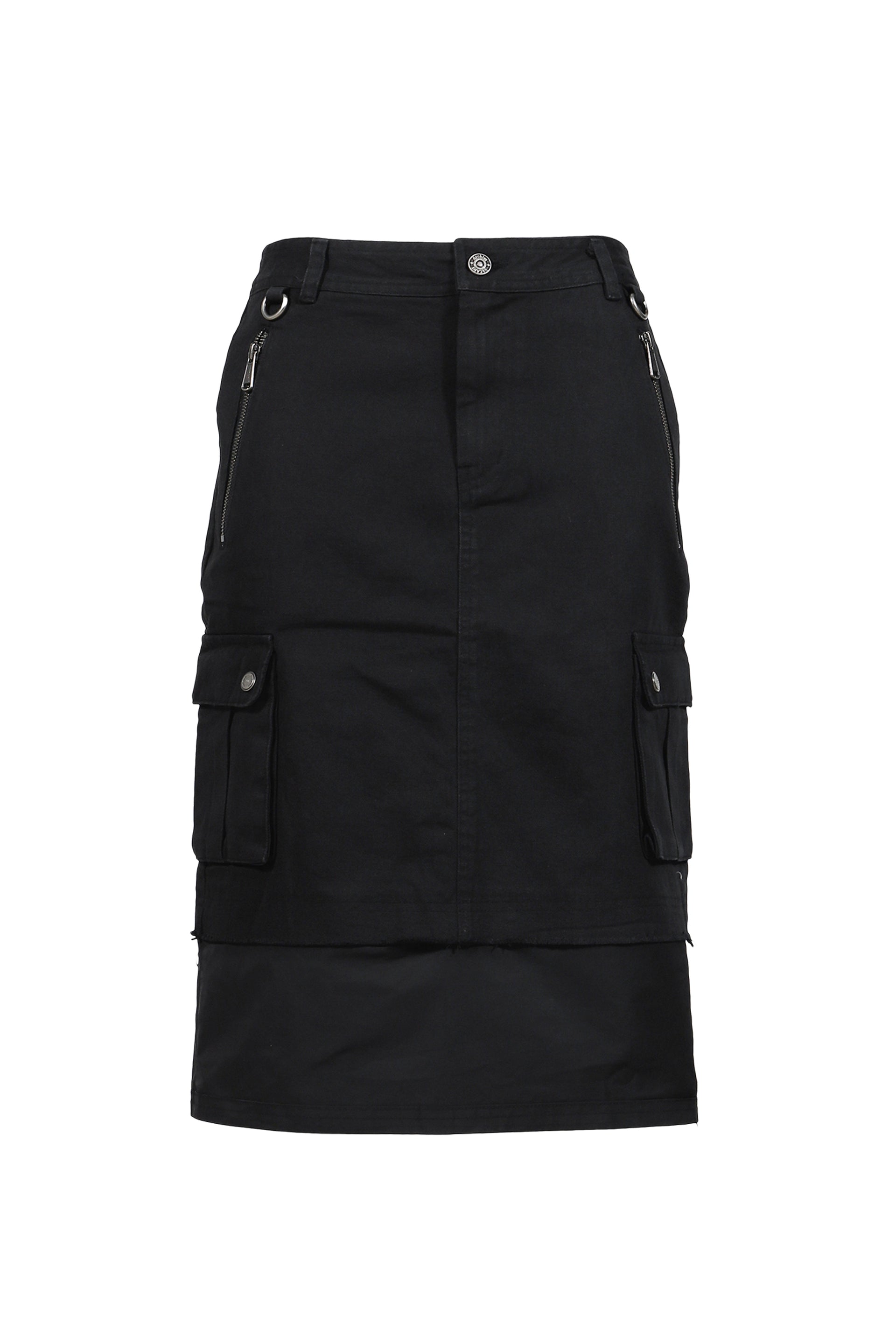 WIFFY CARGO MIDI SKIRT / BLACK