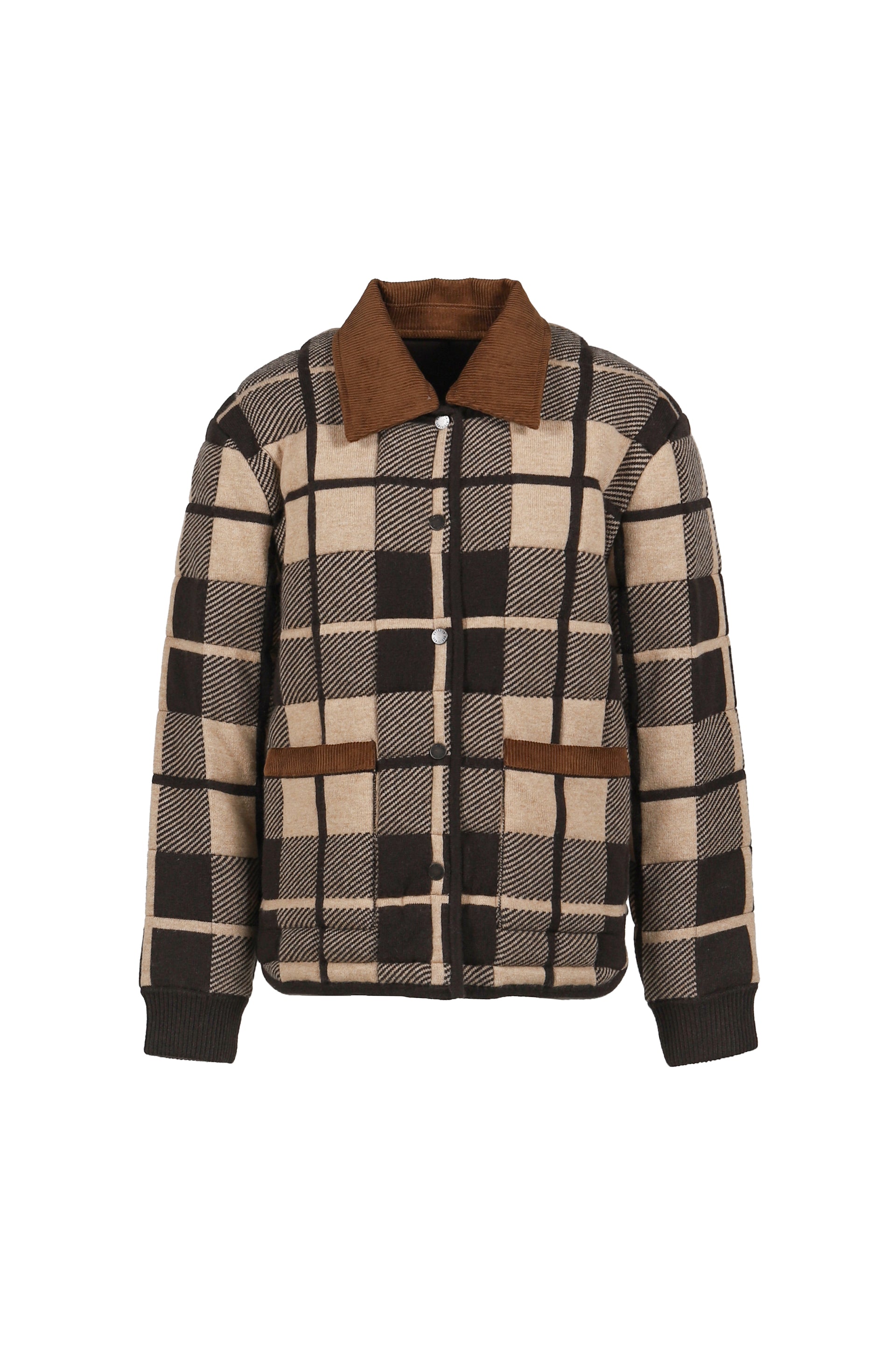 QUILTED PLAID LINER JACKET