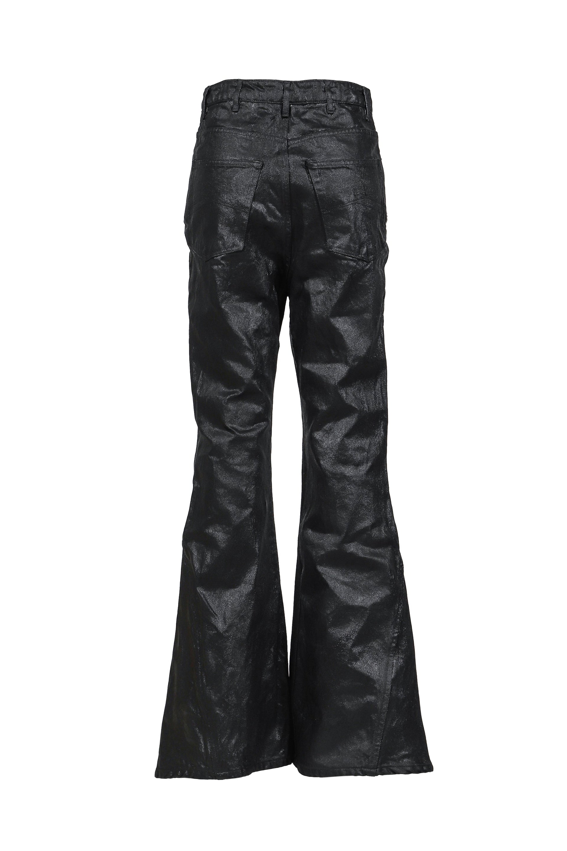 CRACK WAXED GUSSET VARET JEANS / BLK