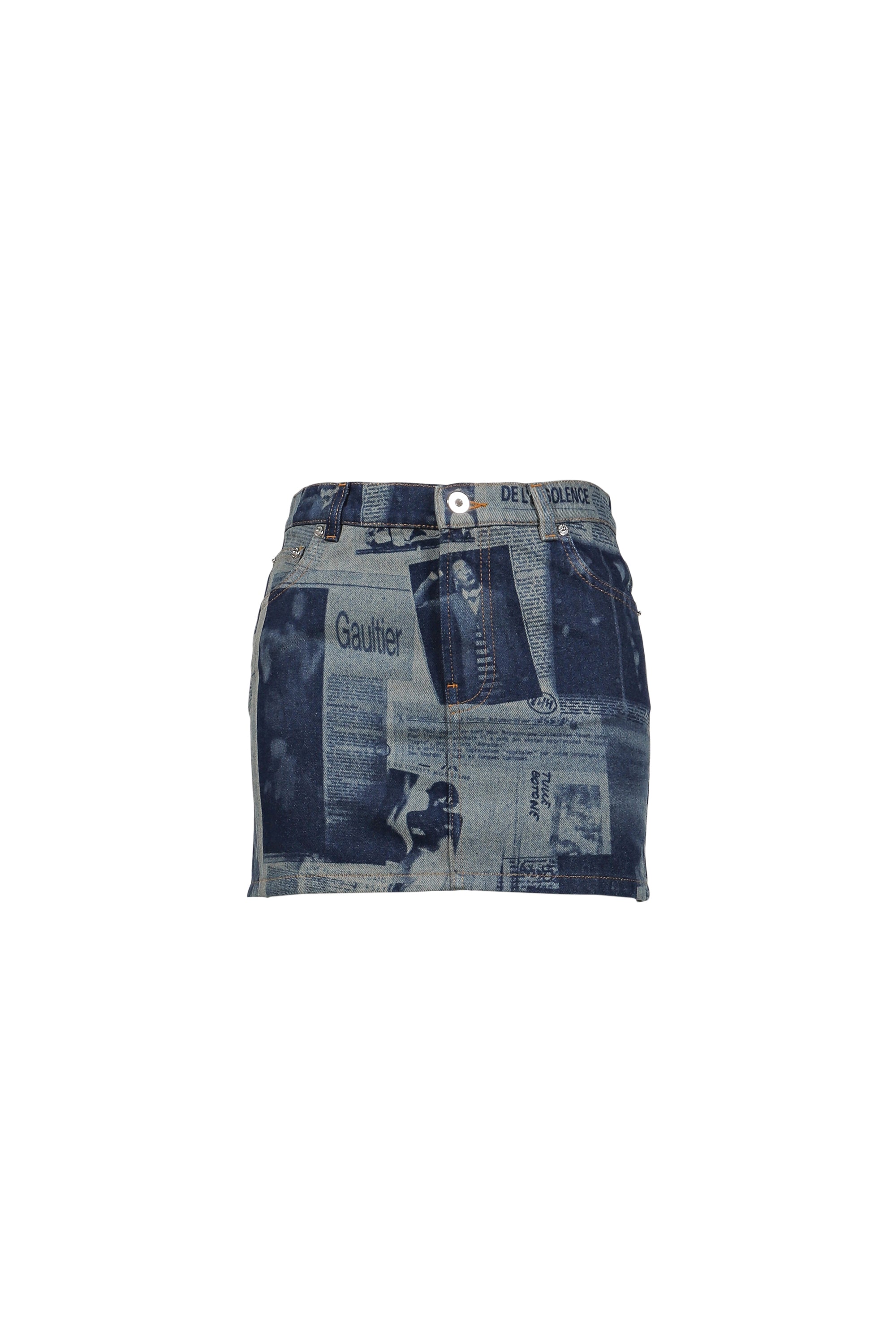 Jean Paul Gaultier MINI SKIRT WITH NEWSPAPER PRINT / IND/BEI