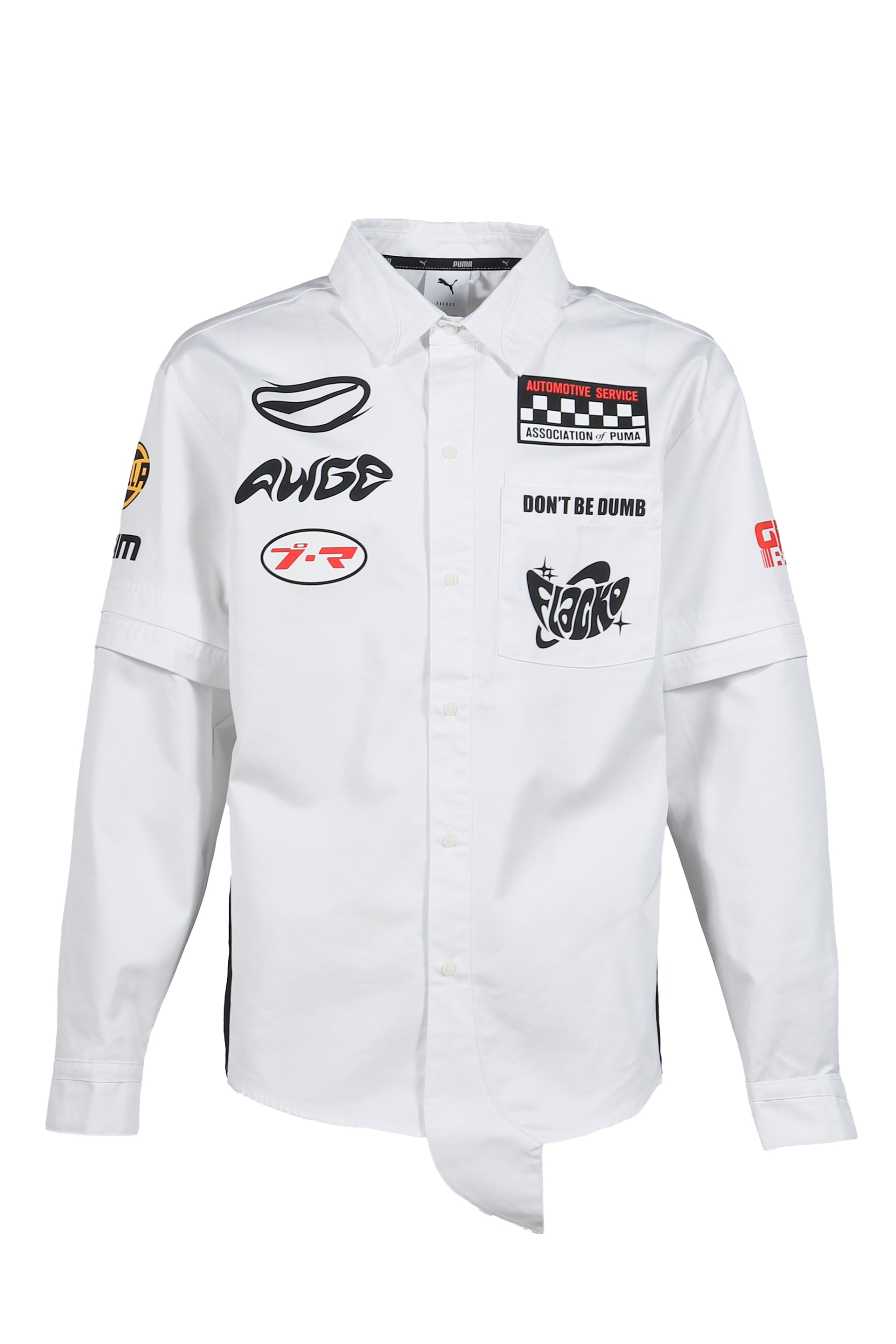 LAYERED PIT CREW BUTTON DOWN (EXCLUSIVE) / WHT