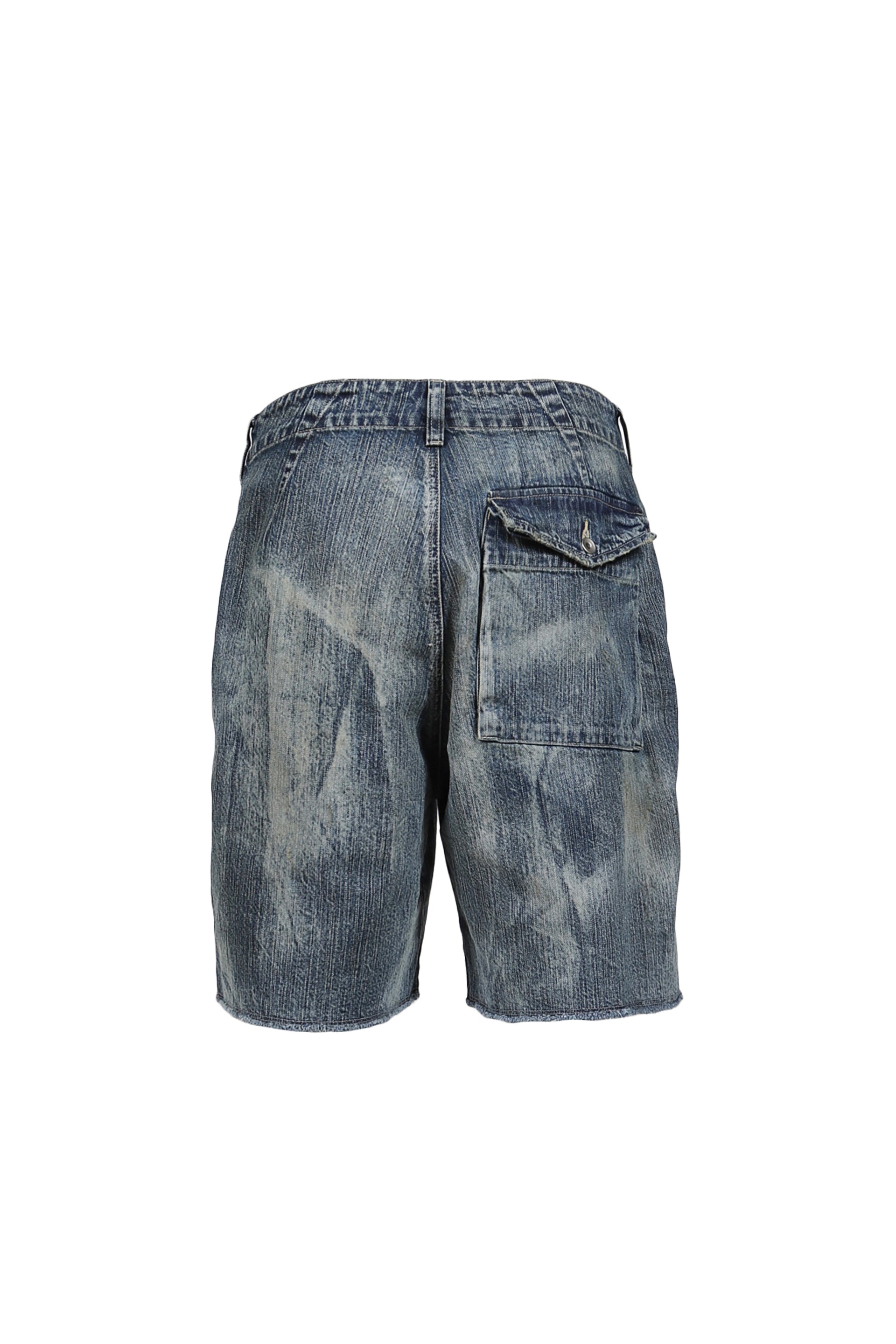 PORTER CLASSIC STEINBECK DENIM POCKET SHORTS VINTAGE CUSTOM / BLU