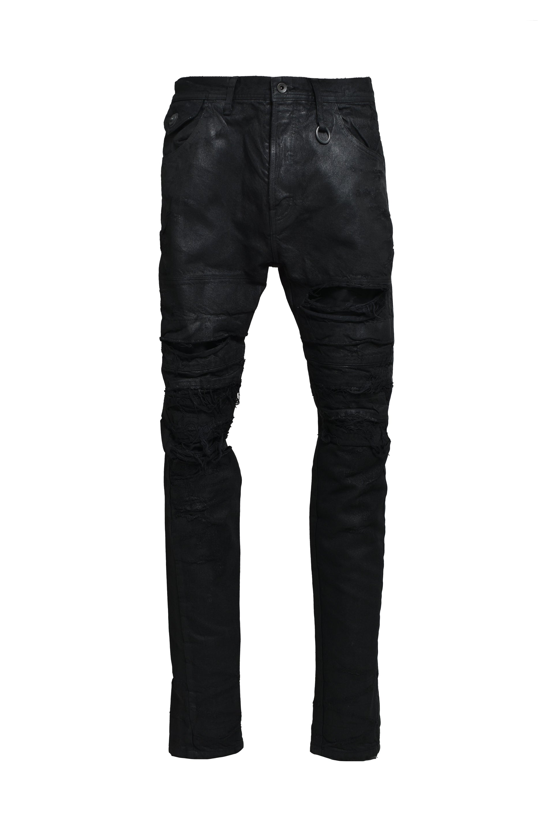 12OZ COATING DENIM PANTS / BLK WAX
