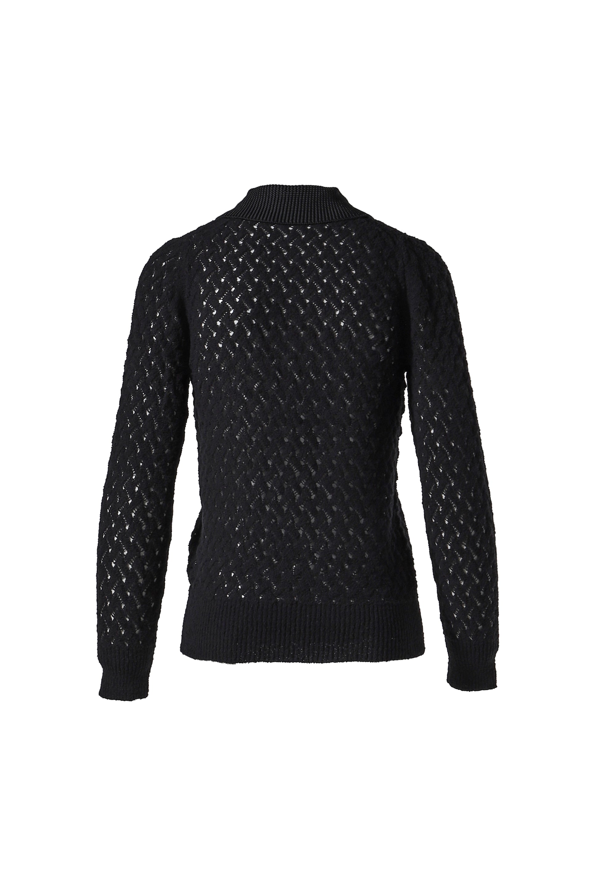 TOGA PULLA LACE KNIT POLO SHIRT / BLK