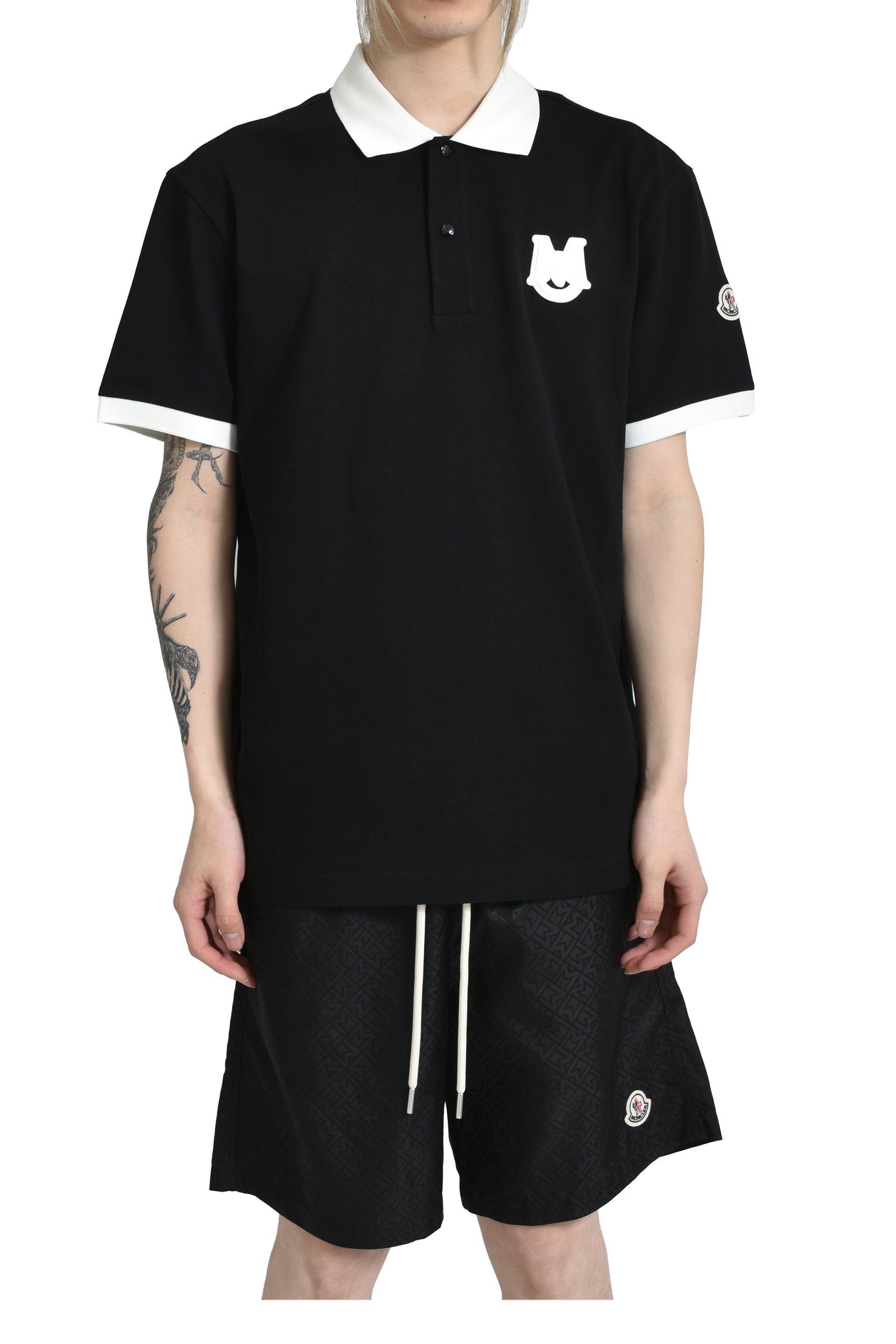 Moncler EMBROIDERED LOGO SS POLO / BLK